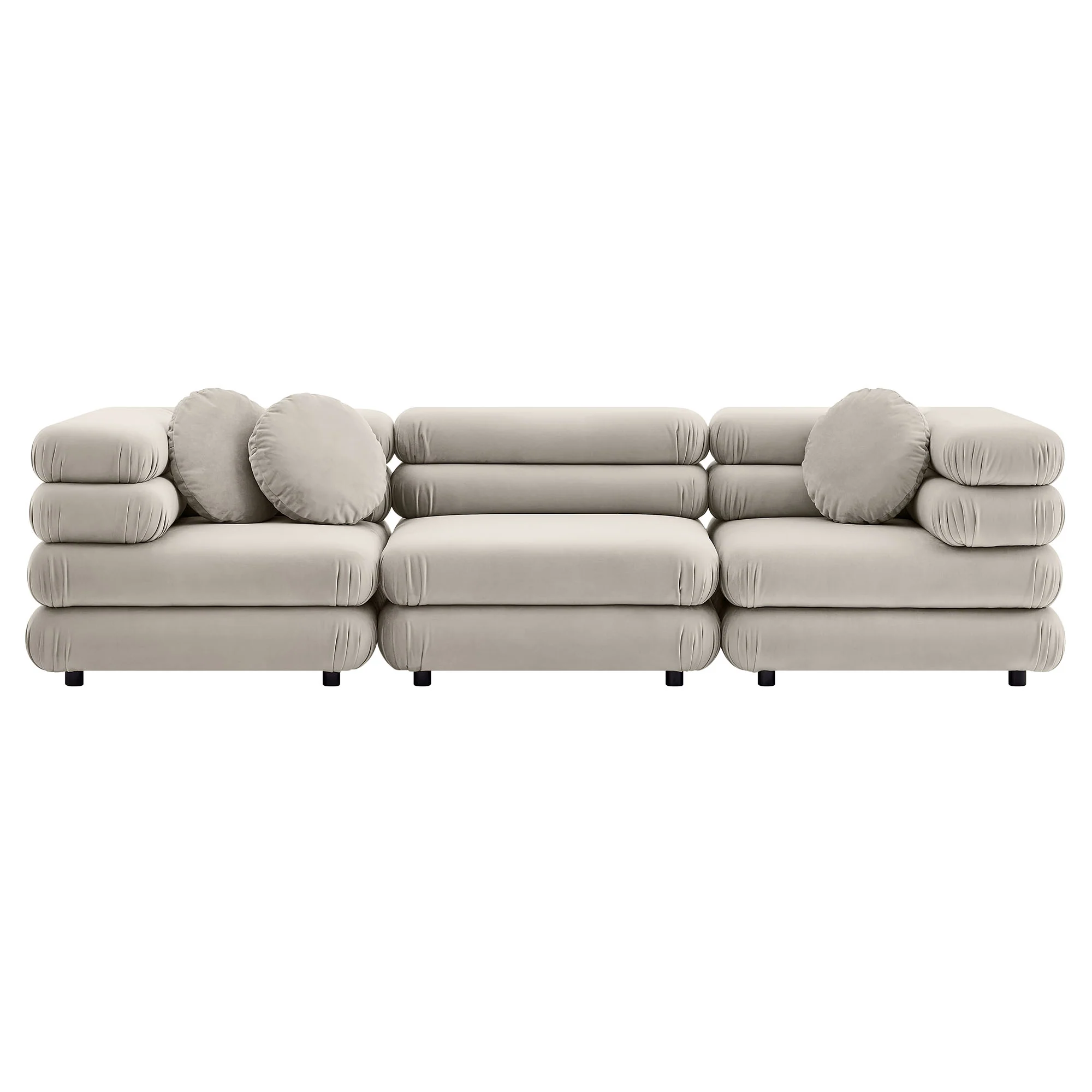 Jubilee 3-Piece Modular Performance Velvet Sectional Sofa by Modway - Image 3