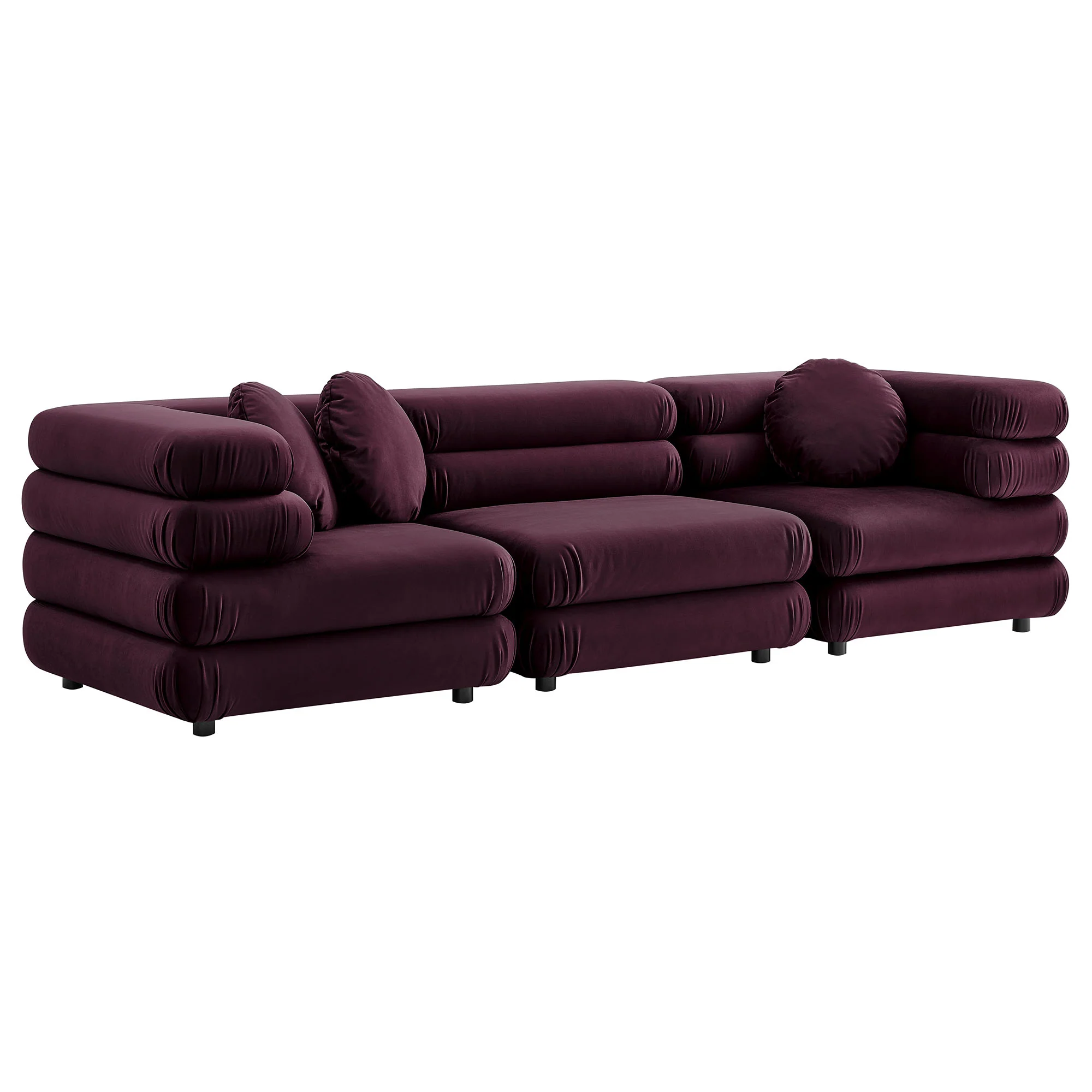 Jubilee 3-Piece Modular Performance Velvet Sectional Sofa by Modway - Image 8