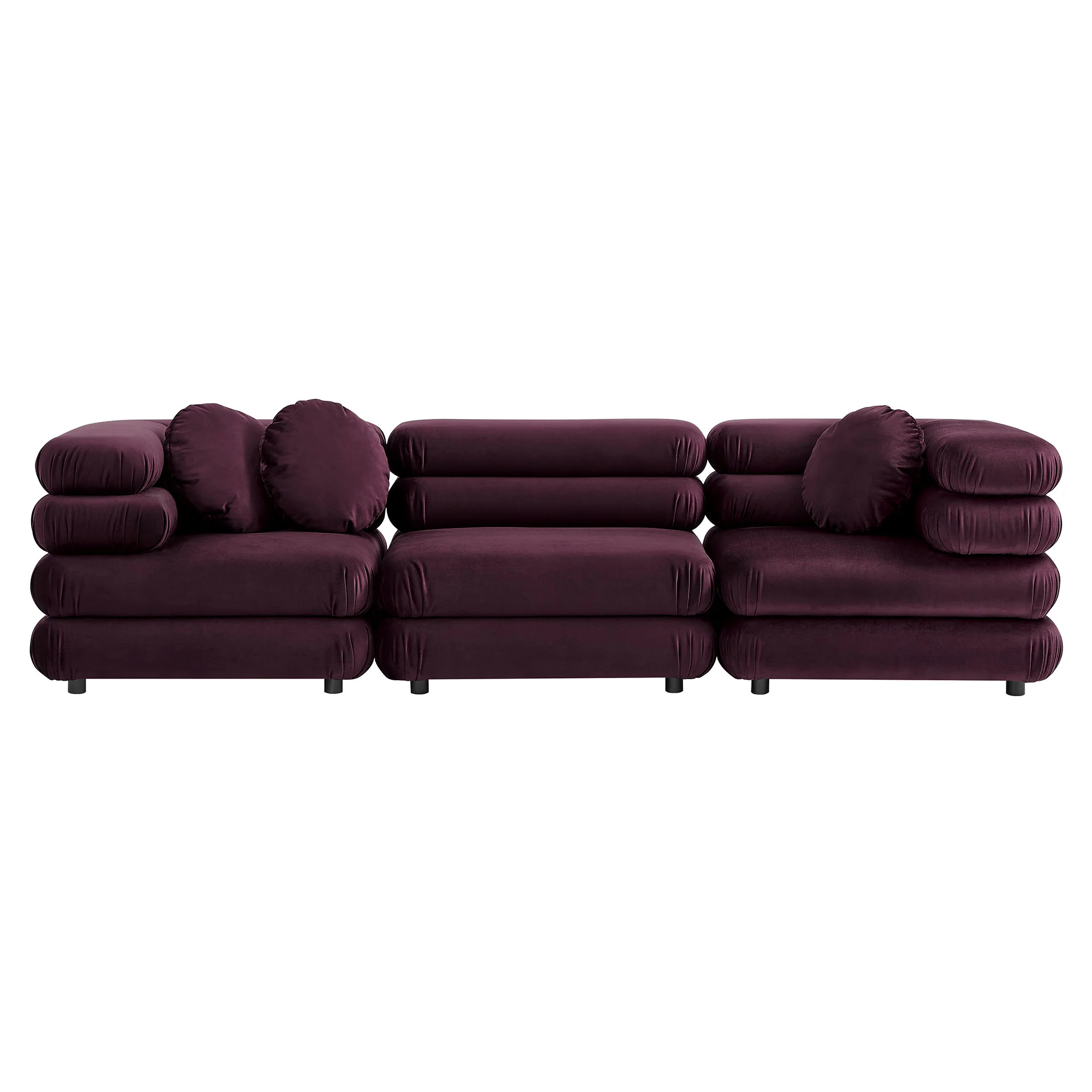 Jubilee 3-Piece Modular Performance Velvet Sectional Sofa by Modway - Image 9
