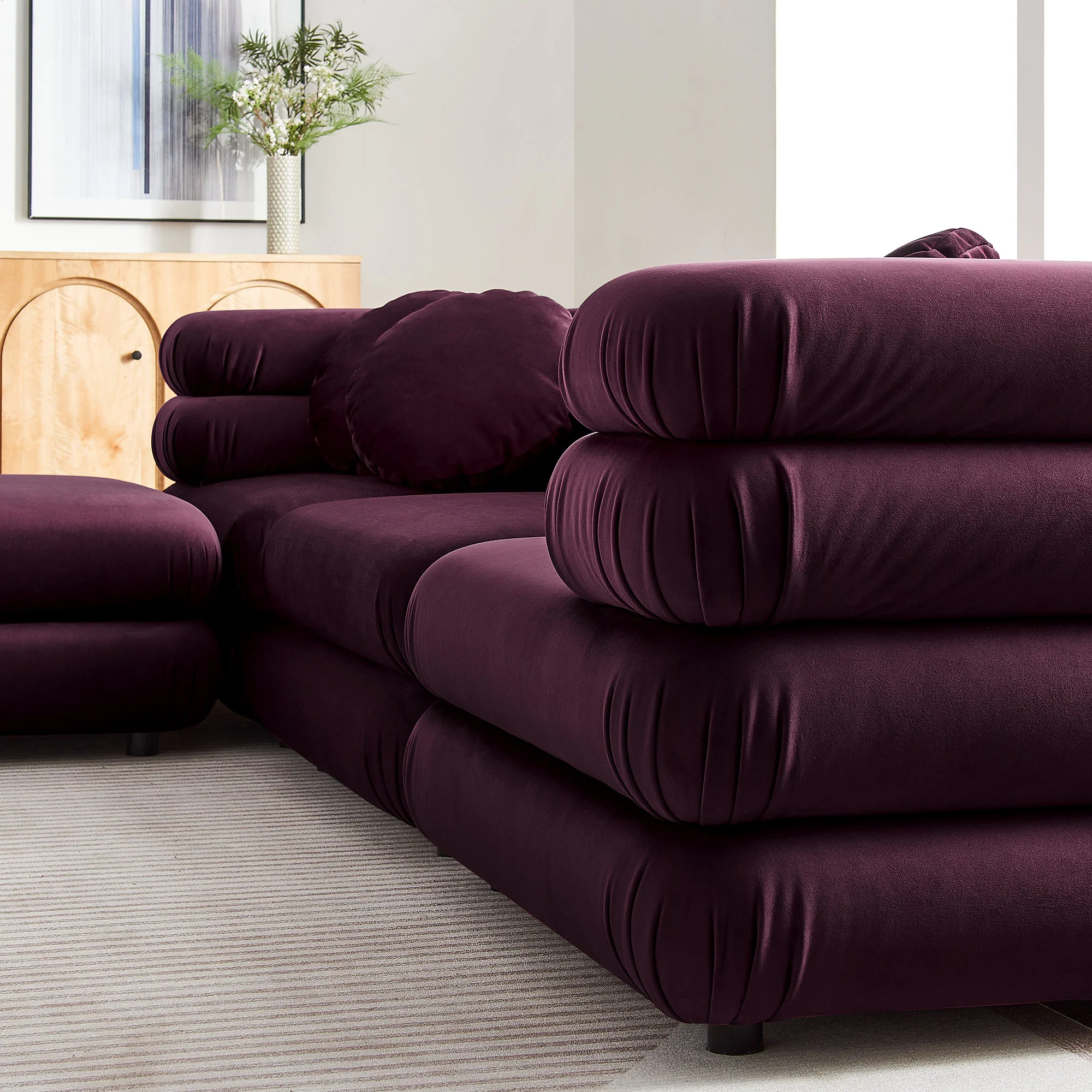 Jubilee 4-Piece Modular Performance Velvet Sectional Sofa by Modway - Image 10