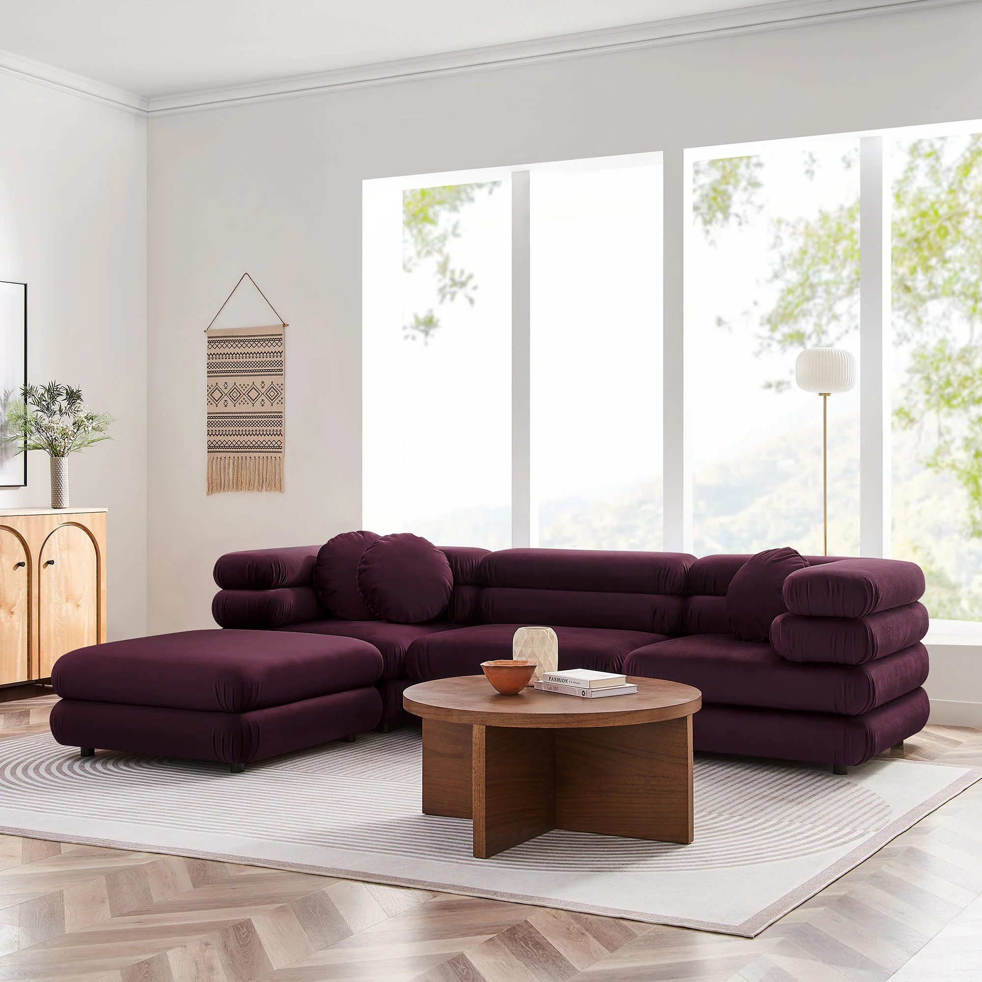 Jubilee 4-Piece Modular Performance Velvet Sectional Sofa by Modway - Image 11