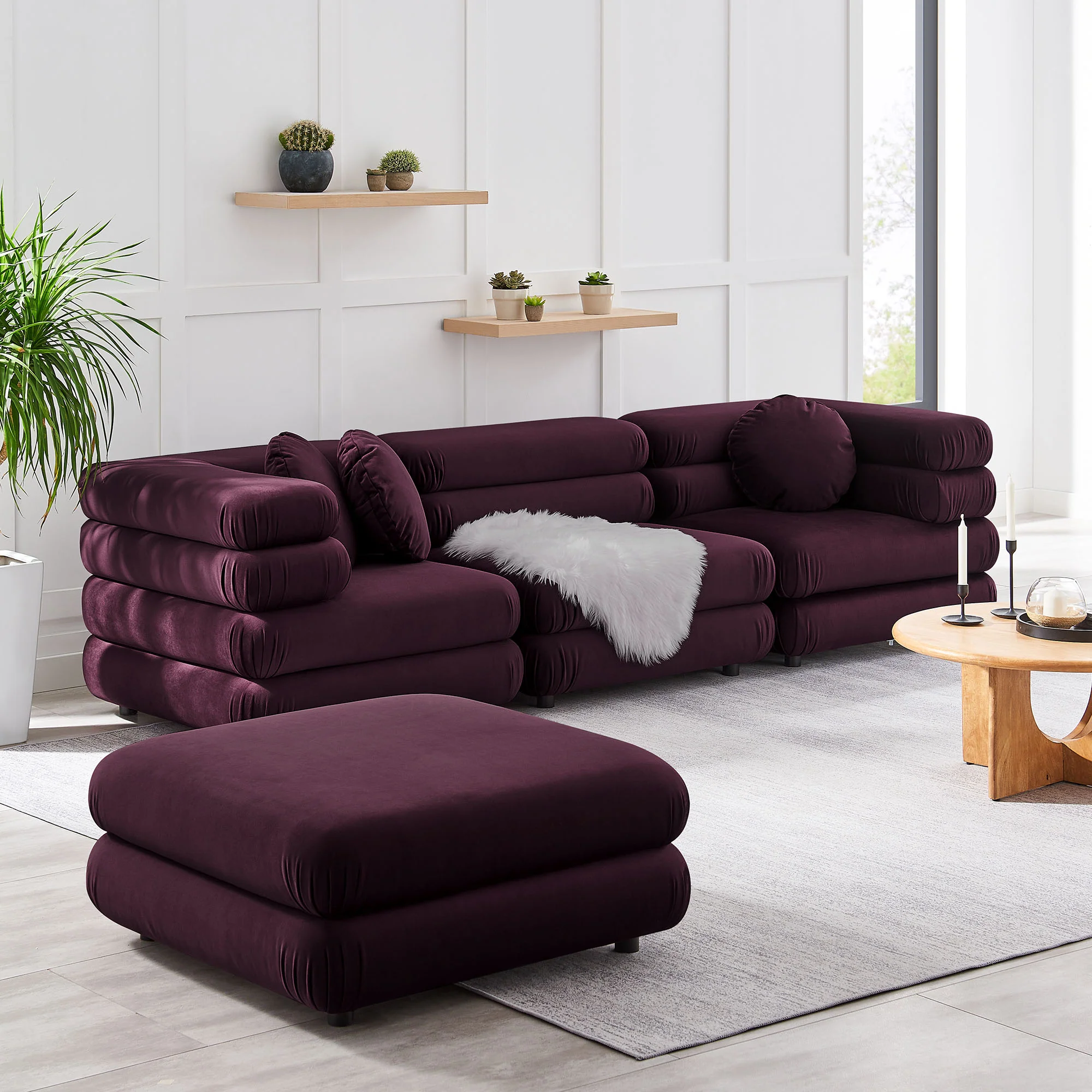 Jubilee 4-Piece Modular Performance Velvet Sectional Sofa by Modway - Image 12