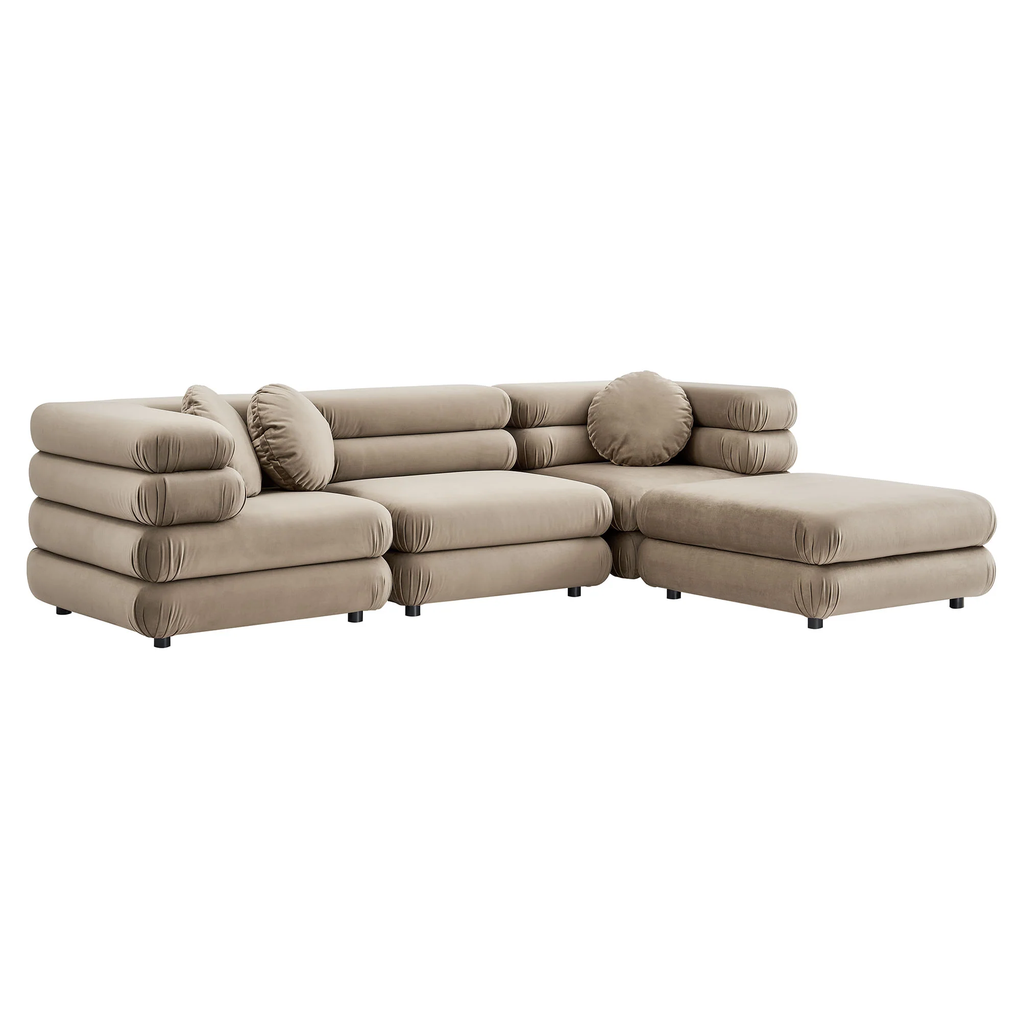 Jubilee 4-Piece Modular Performance Velvet Sectional Sofa by Modway - Image 16