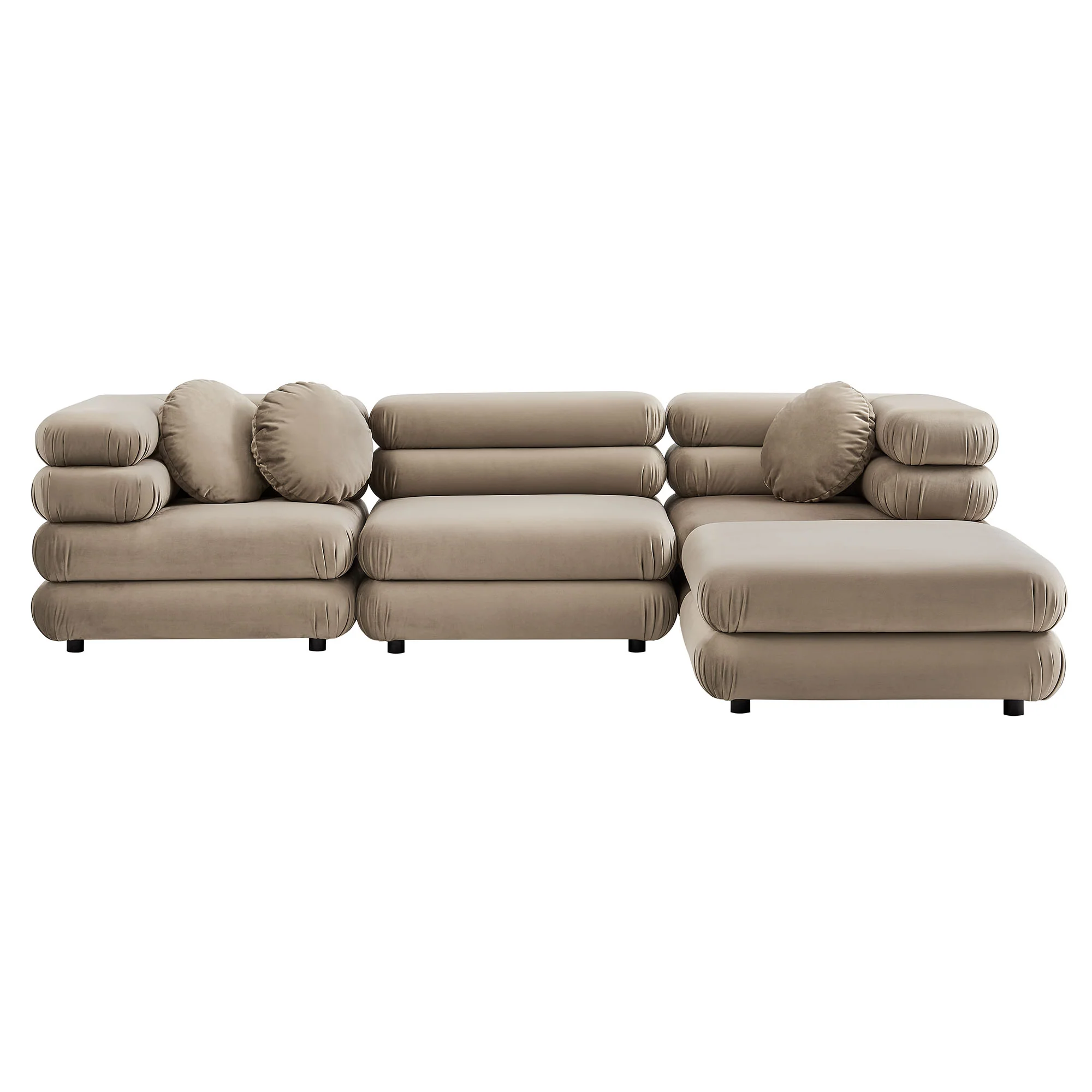 Jubilee 4-Piece Modular Performance Velvet Sectional Sofa by Modway - Image 17