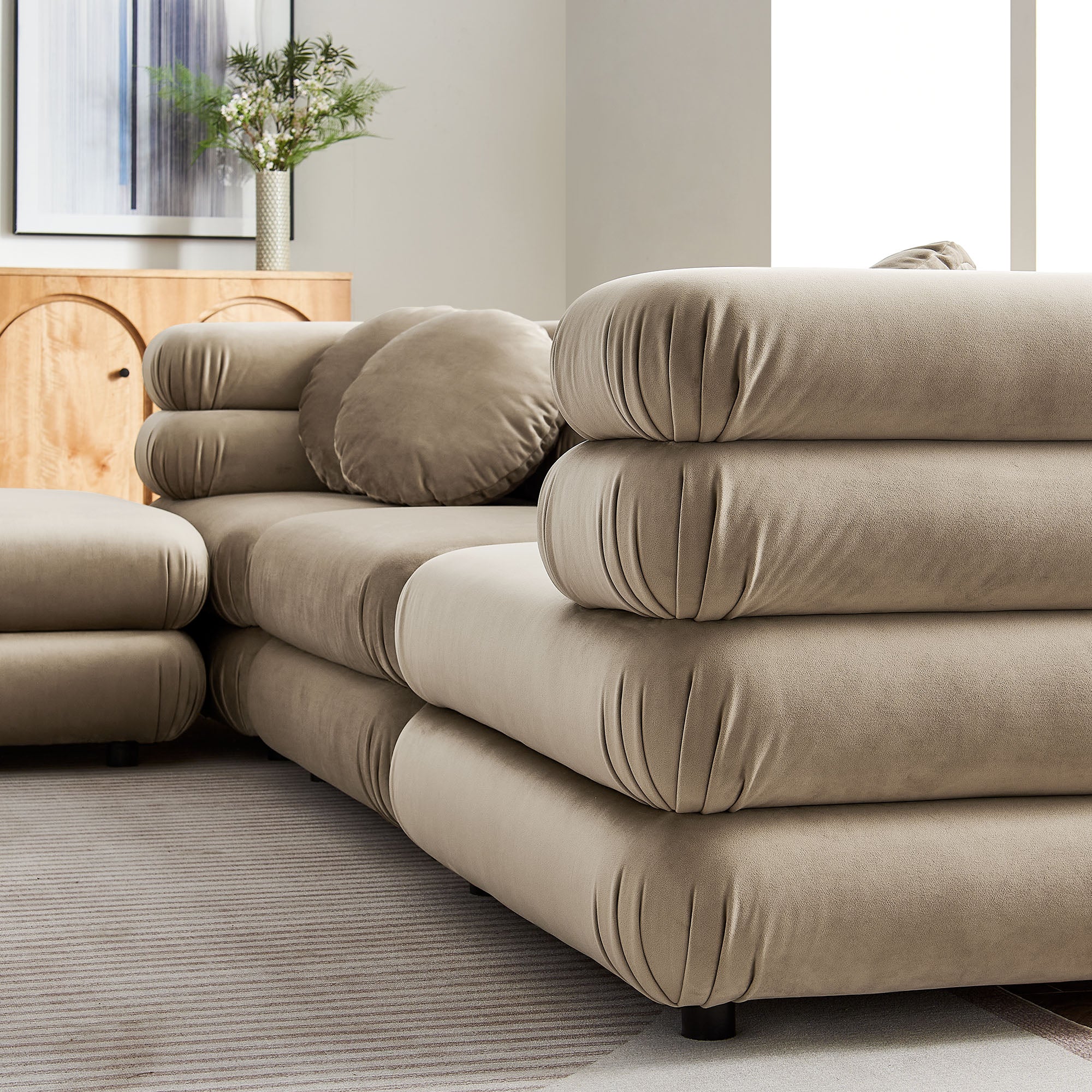 Jubilee 4-Piece Modular Performance Velvet Sectional Sofa by Modway - Image 18