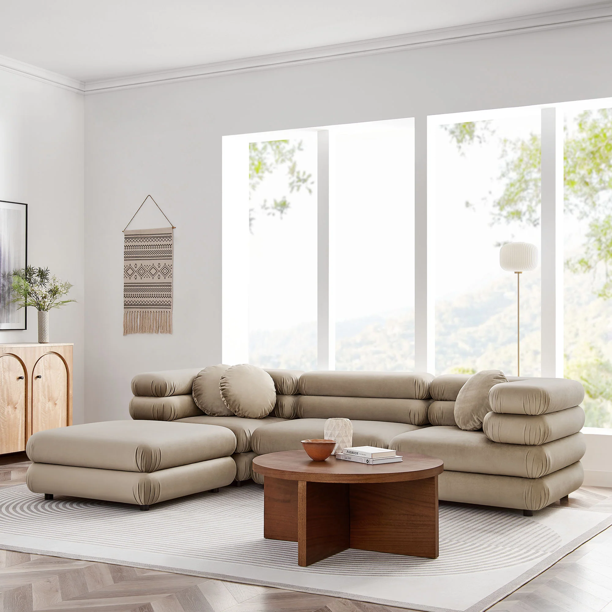Jubilee 4-Piece Modular Performance Velvet Sectional Sofa by Modway - Image 19