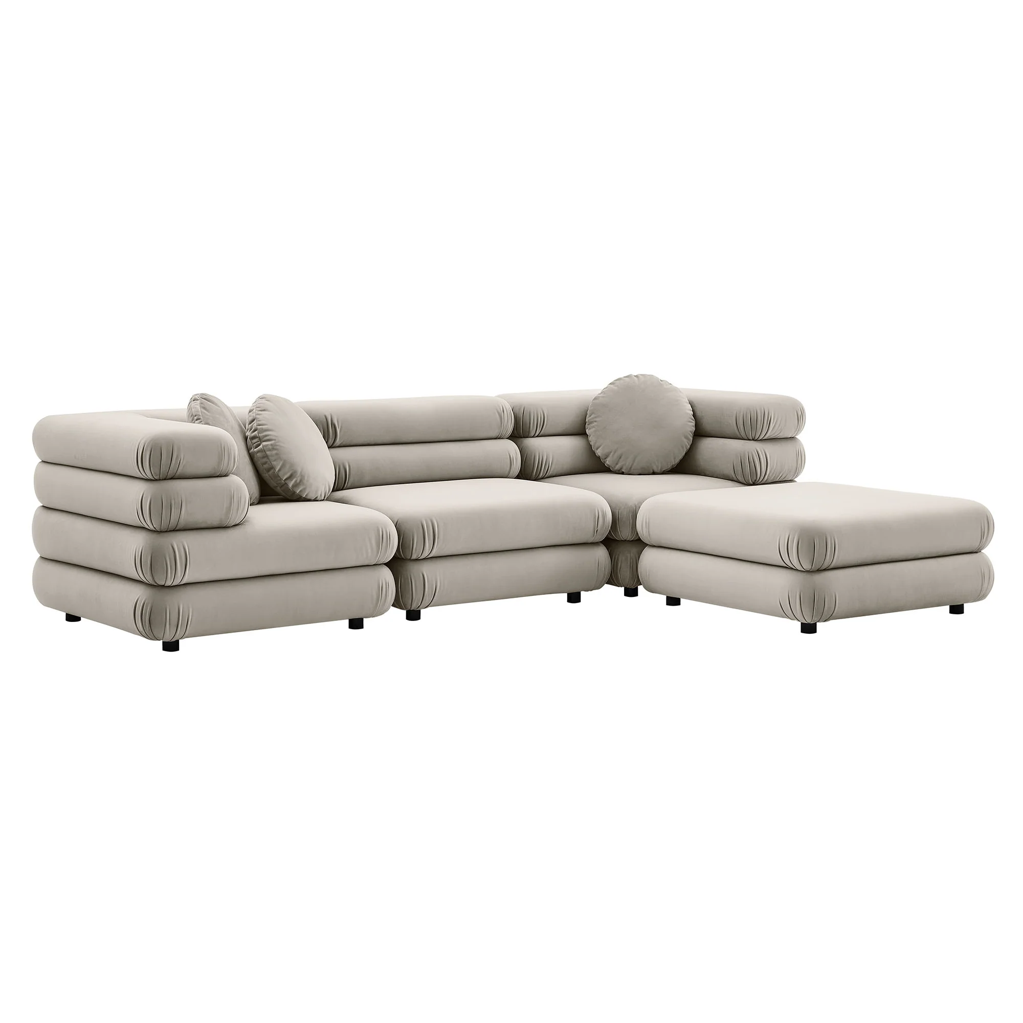 Jubilee 4-Piece Modular Performance Velvet Sectional Sofa by Modway - Image 2