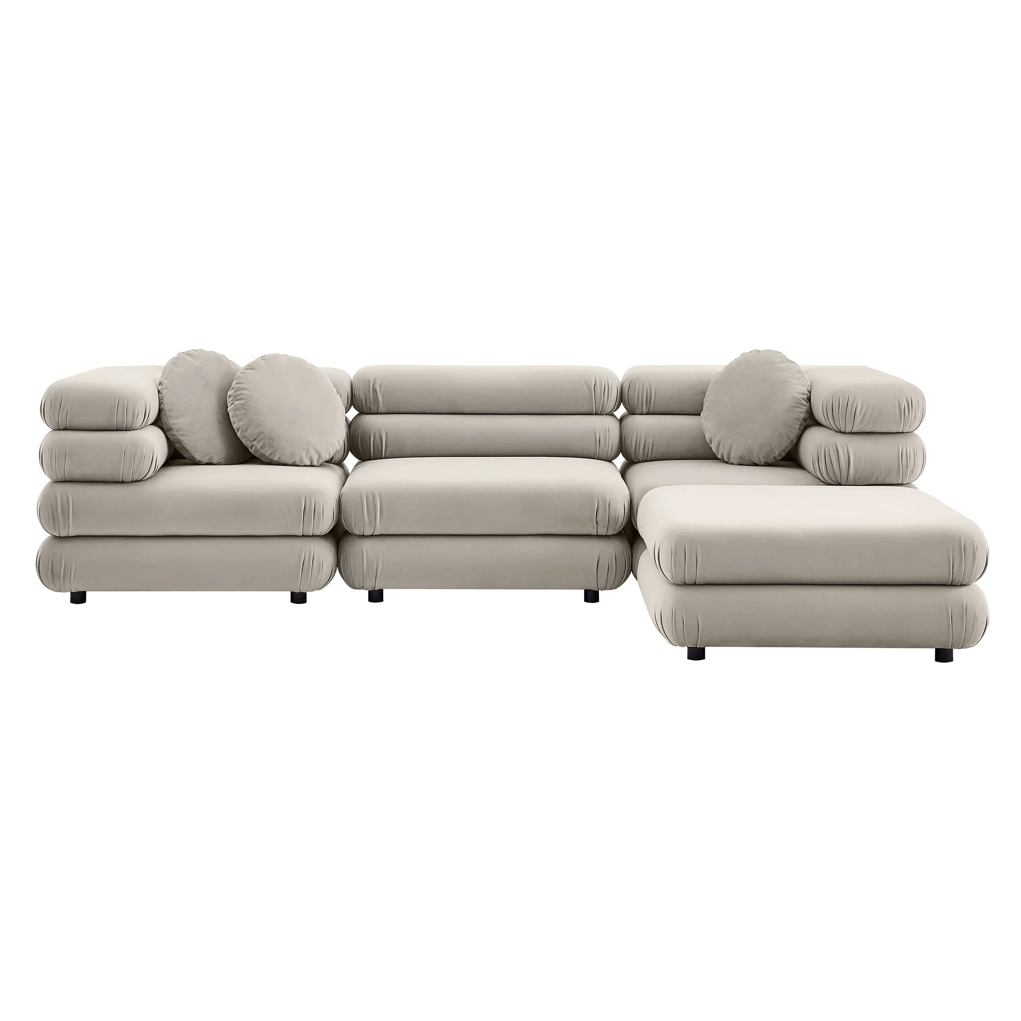 Jubilee 4-Piece Modular Performance Velvet Sectional Sofa by Modway - Image 3