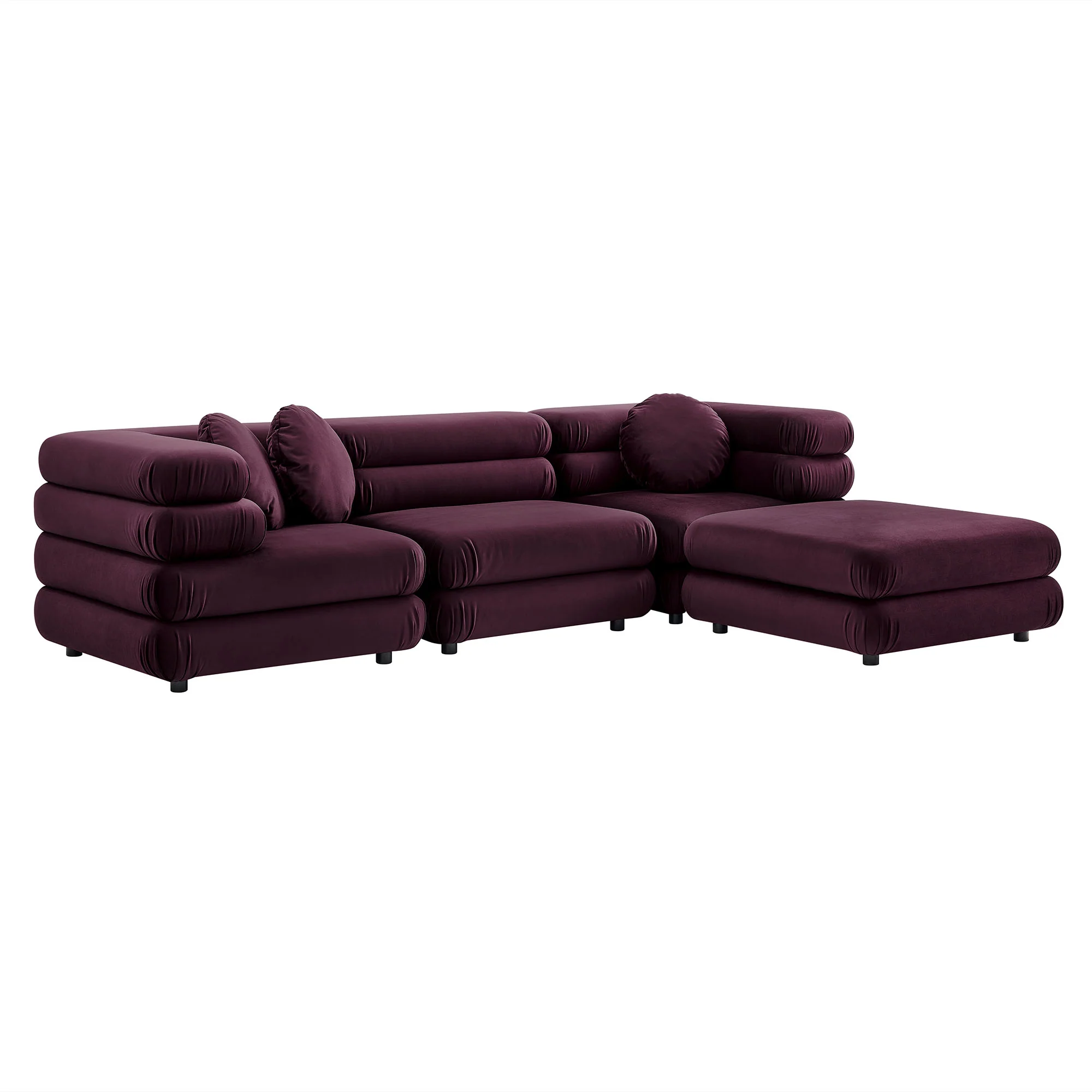 Jubilee 4-Piece Modular Performance Velvet Sectional Sofa by Modway - Image 8