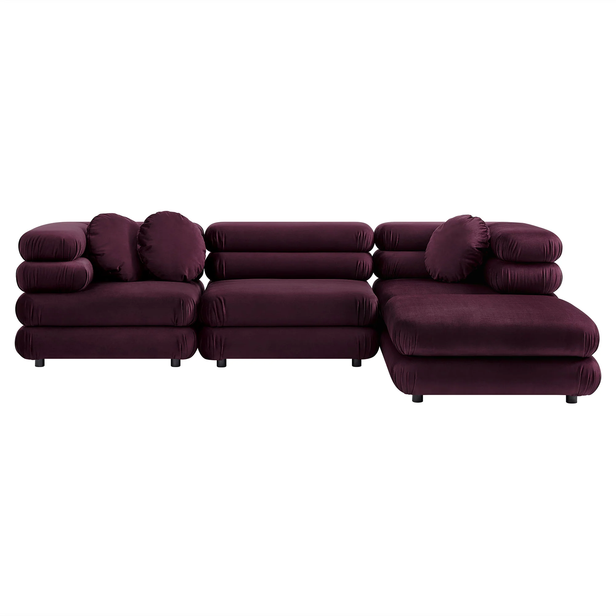 Jubilee 4-Piece Modular Performance Velvet Sectional Sofa by Modway - Image 9