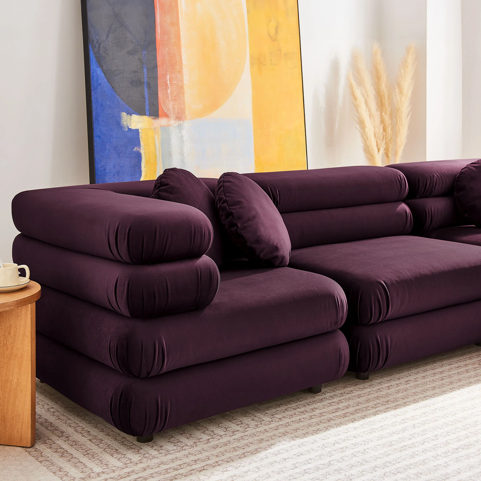 Jubilee 5-Piece Modular Performance Velvet Sectional Sofa by Modway - Image 10