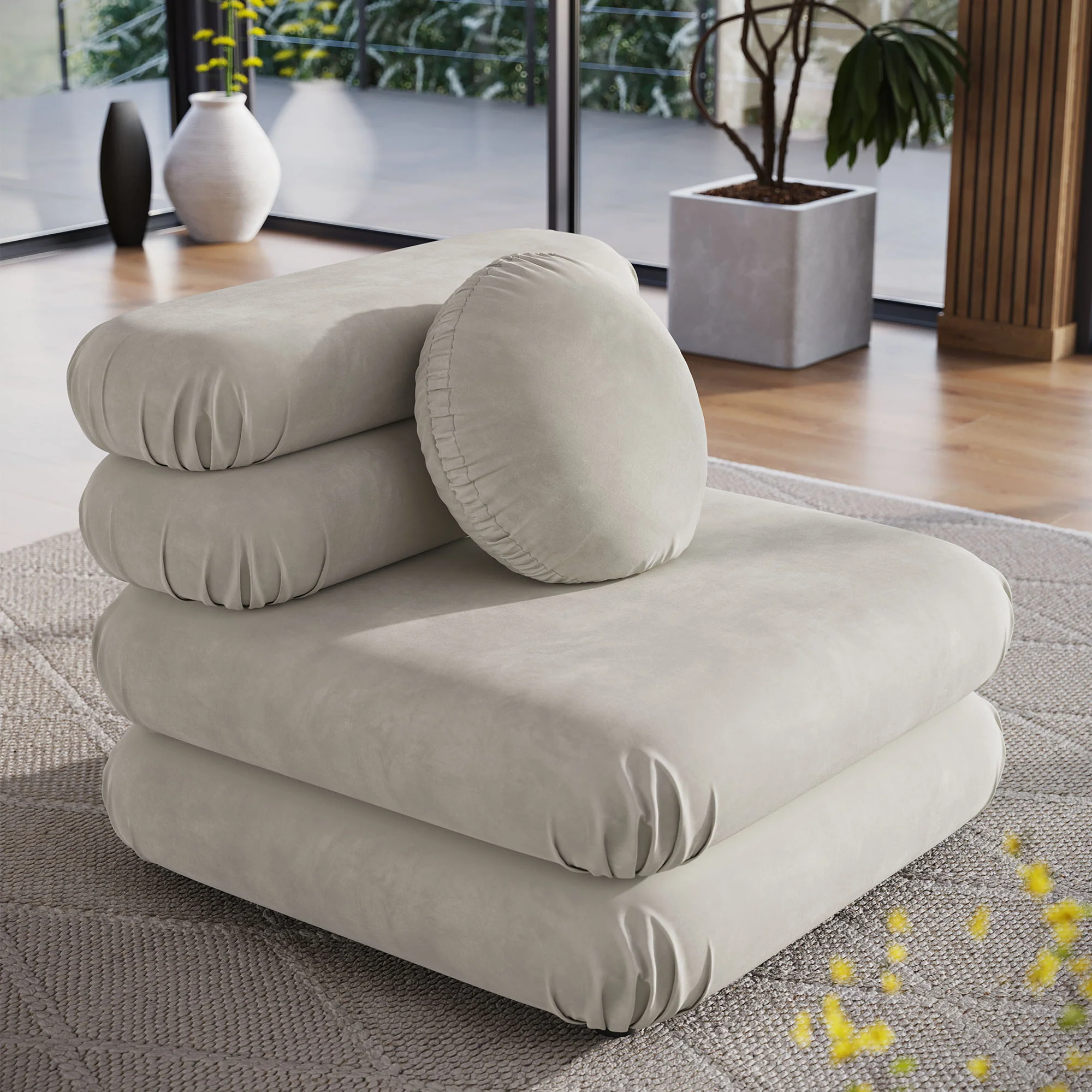 Jubilee Modular Performance Velvet Armless Chair by Modway - Image 9