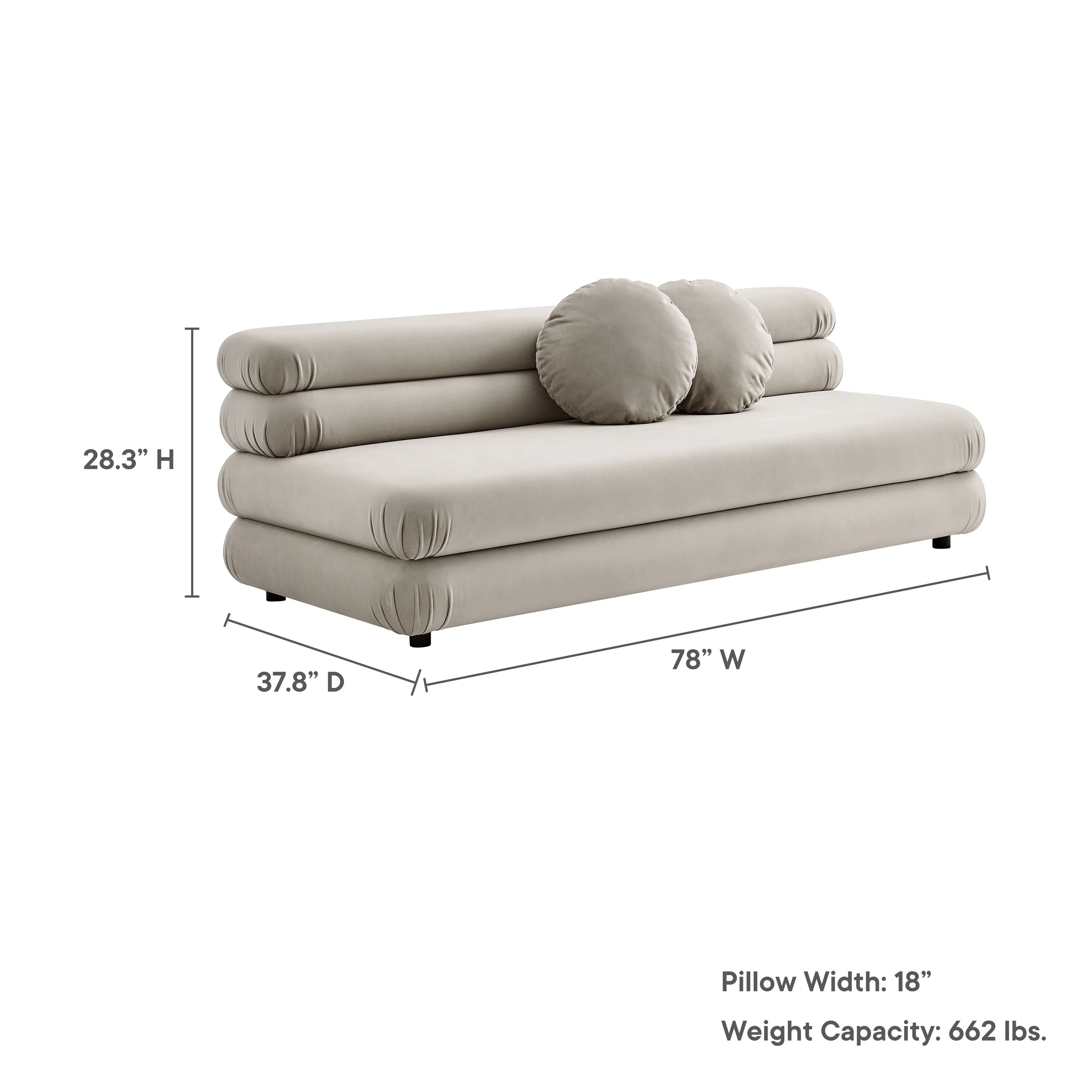Jubilee Modular Performance Velvet Armless Loveseat by Modway - Image 12