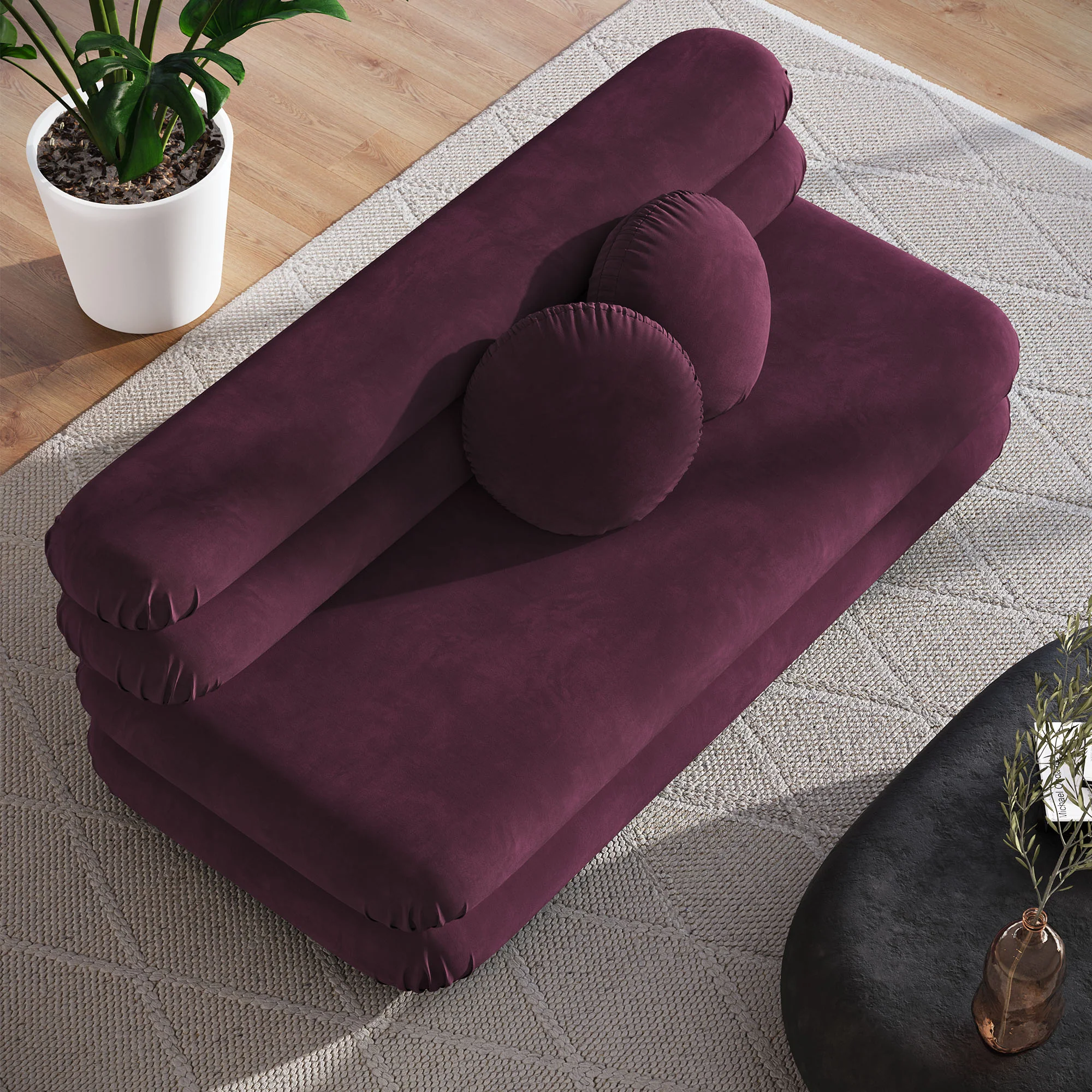 Jubilee Modular Performance Velvet Armless Loveseat by Modway - Image 14