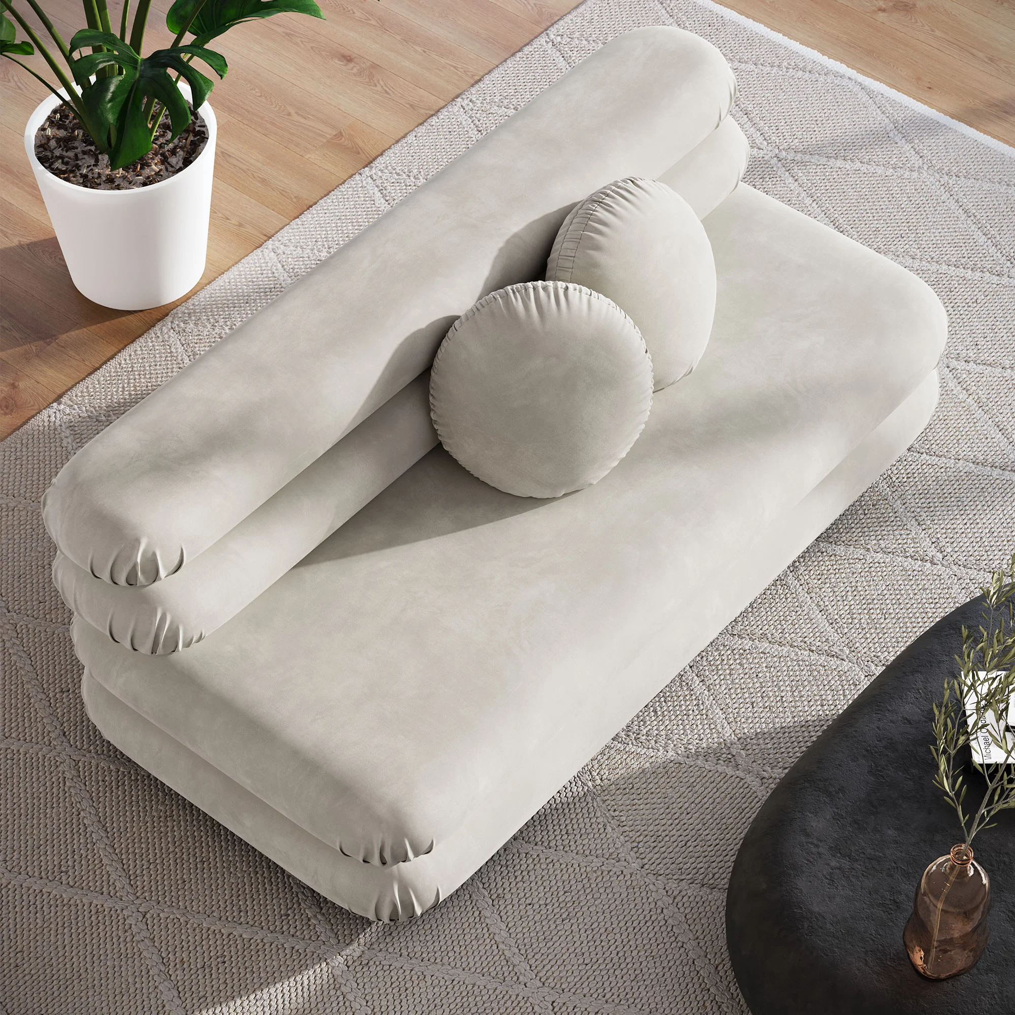 Jubilee Modular Performance Velvet Armless Loveseat by Modway - Image 3