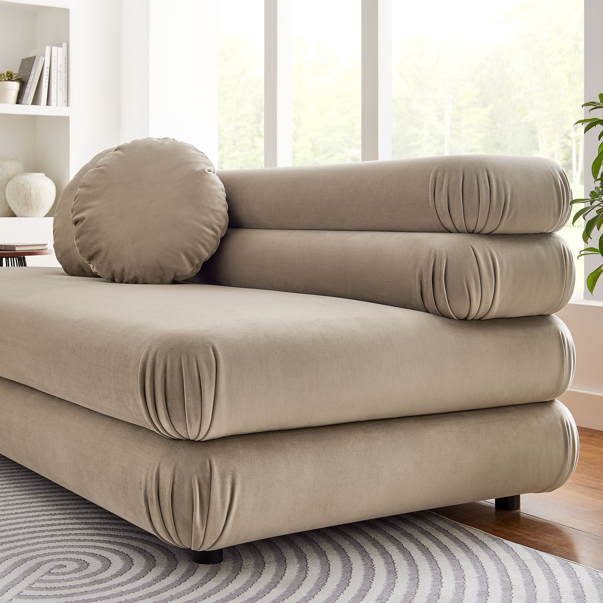 Jubilee Modular Performance Velvet Armless Loveseat by Modway - Image 32