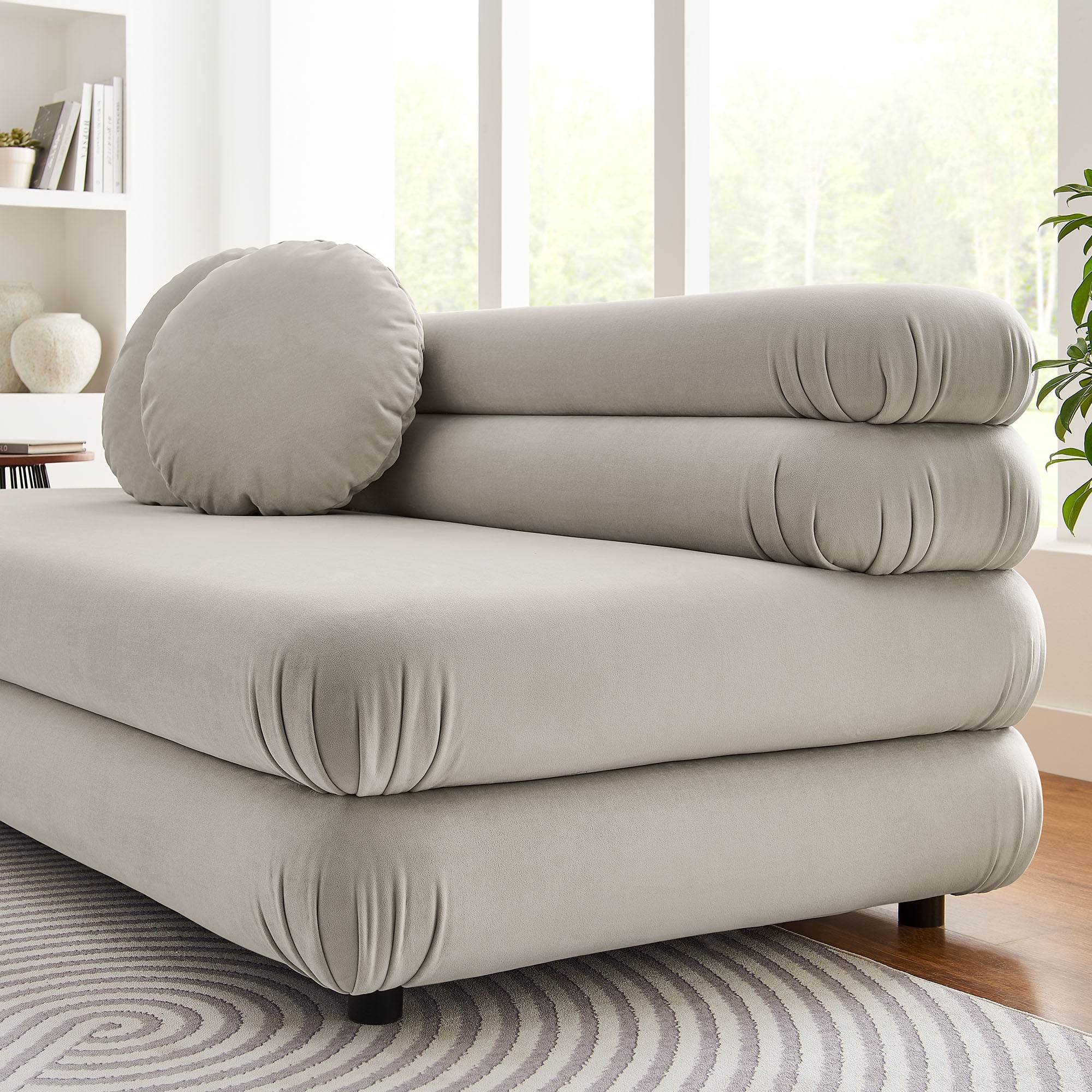 Jubilee Modular Performance Velvet Armless Loveseat by Modway - Image 9