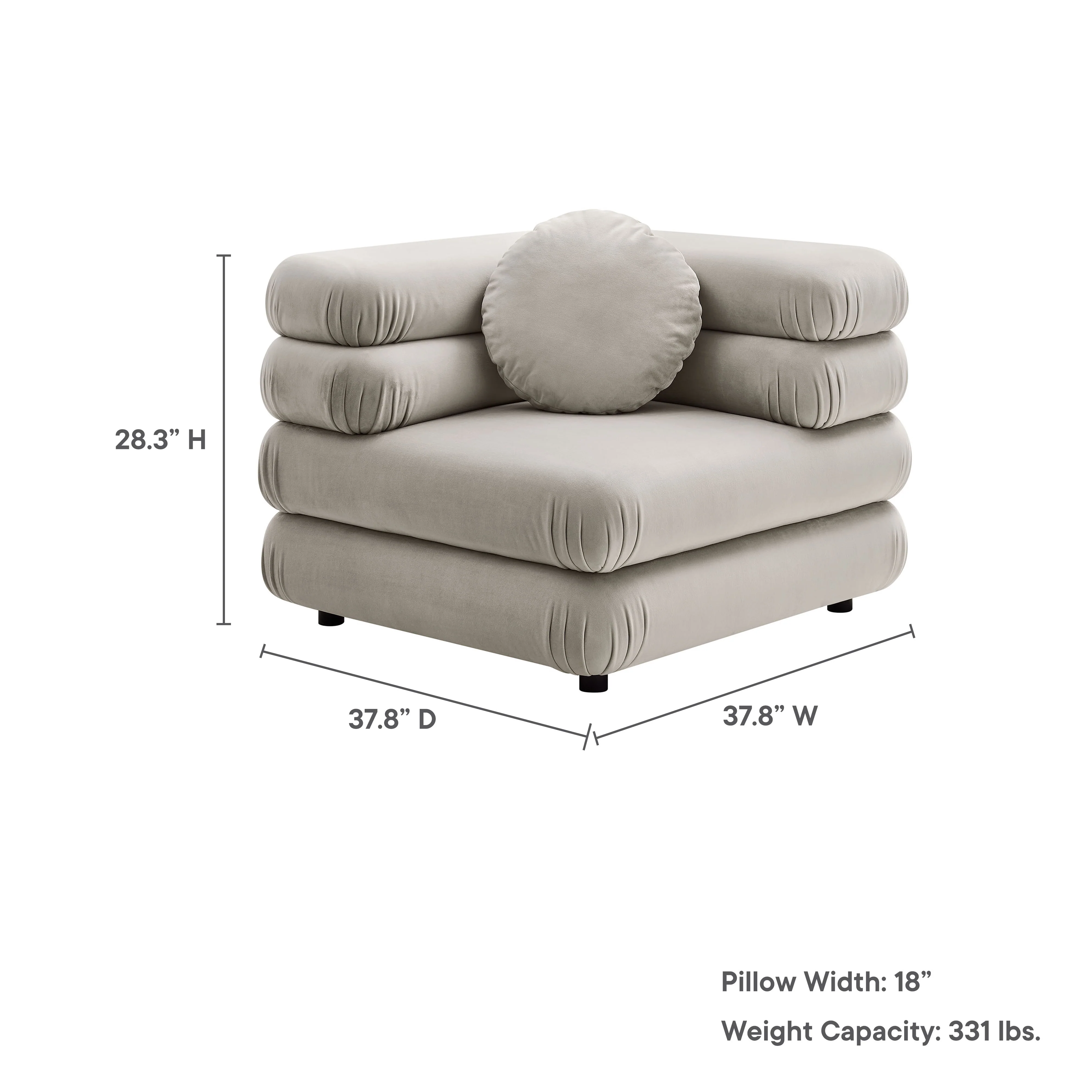 Jubilee Modular Performance Velvet Corner Chair by Modway - Image 10