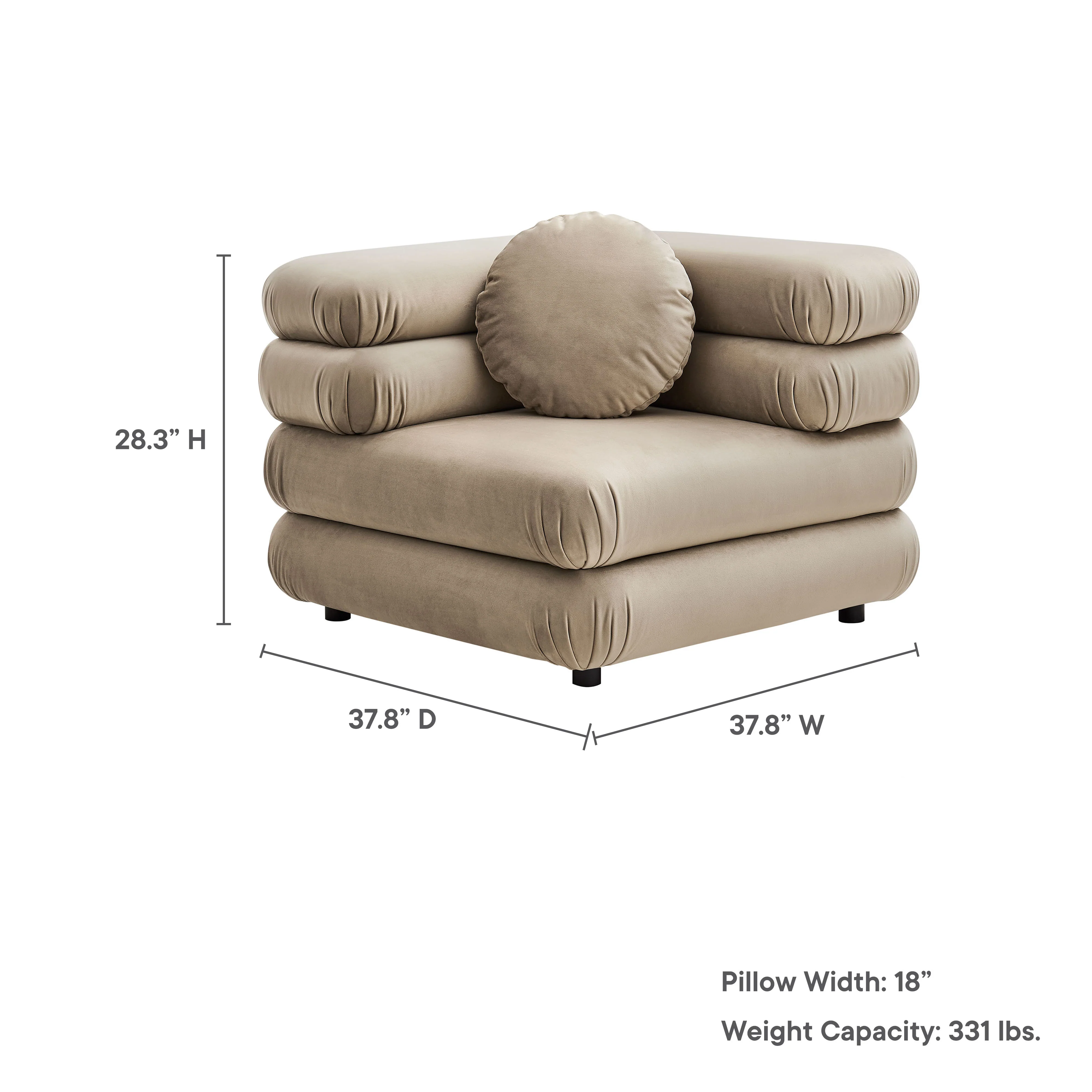 Jubilee Modular Performance Velvet Corner Chair by Modway - Image 30