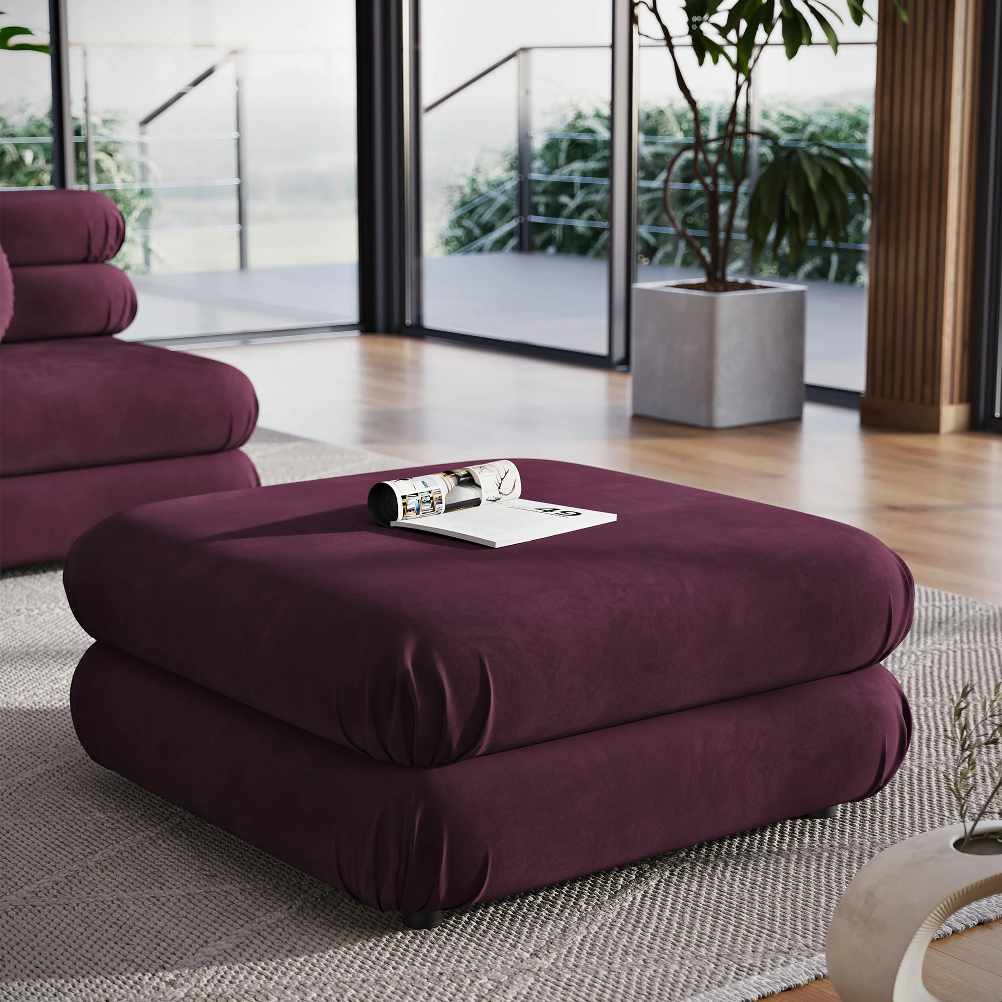 Jubilee Modular Performance Velvet Ottoman by Modway - Image 16