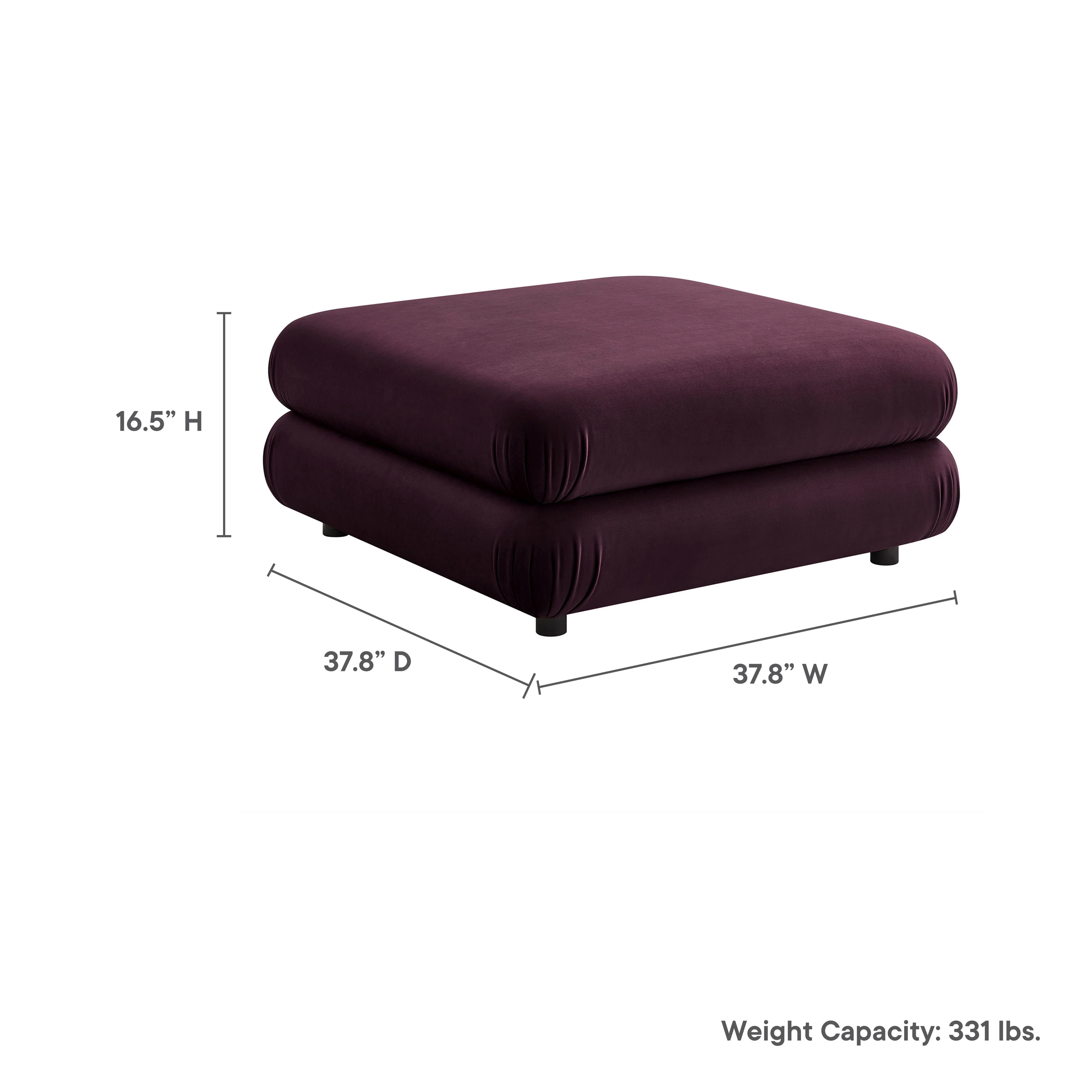 Jubilee Modular Performance Velvet Ottoman by Modway - Image 18