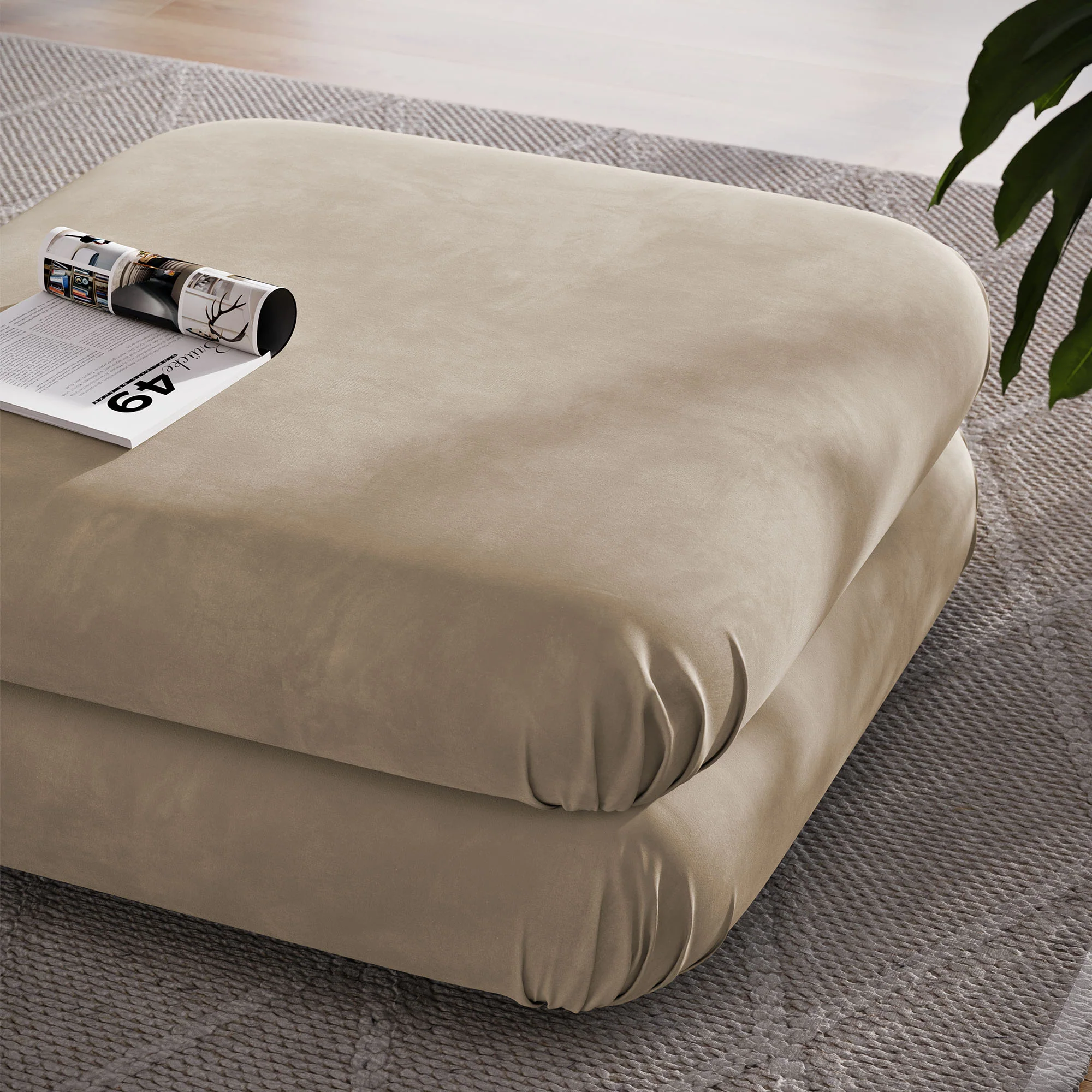 Jubilee Modular Performance Velvet Ottoman by Modway - Image 24