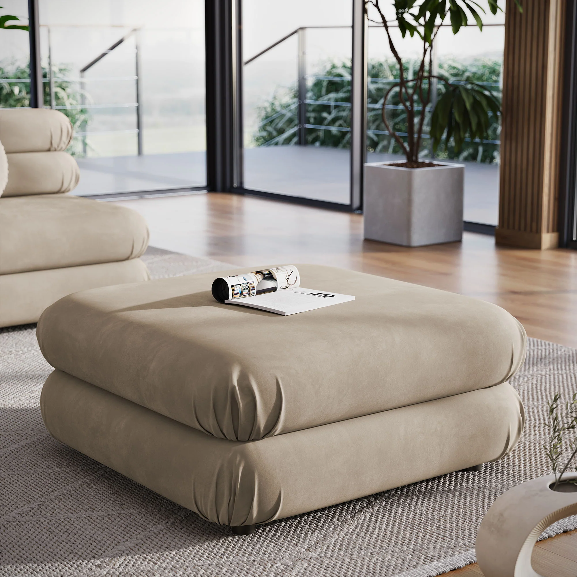 Jubilee Modular Performance Velvet Ottoman by Modway - Image 25