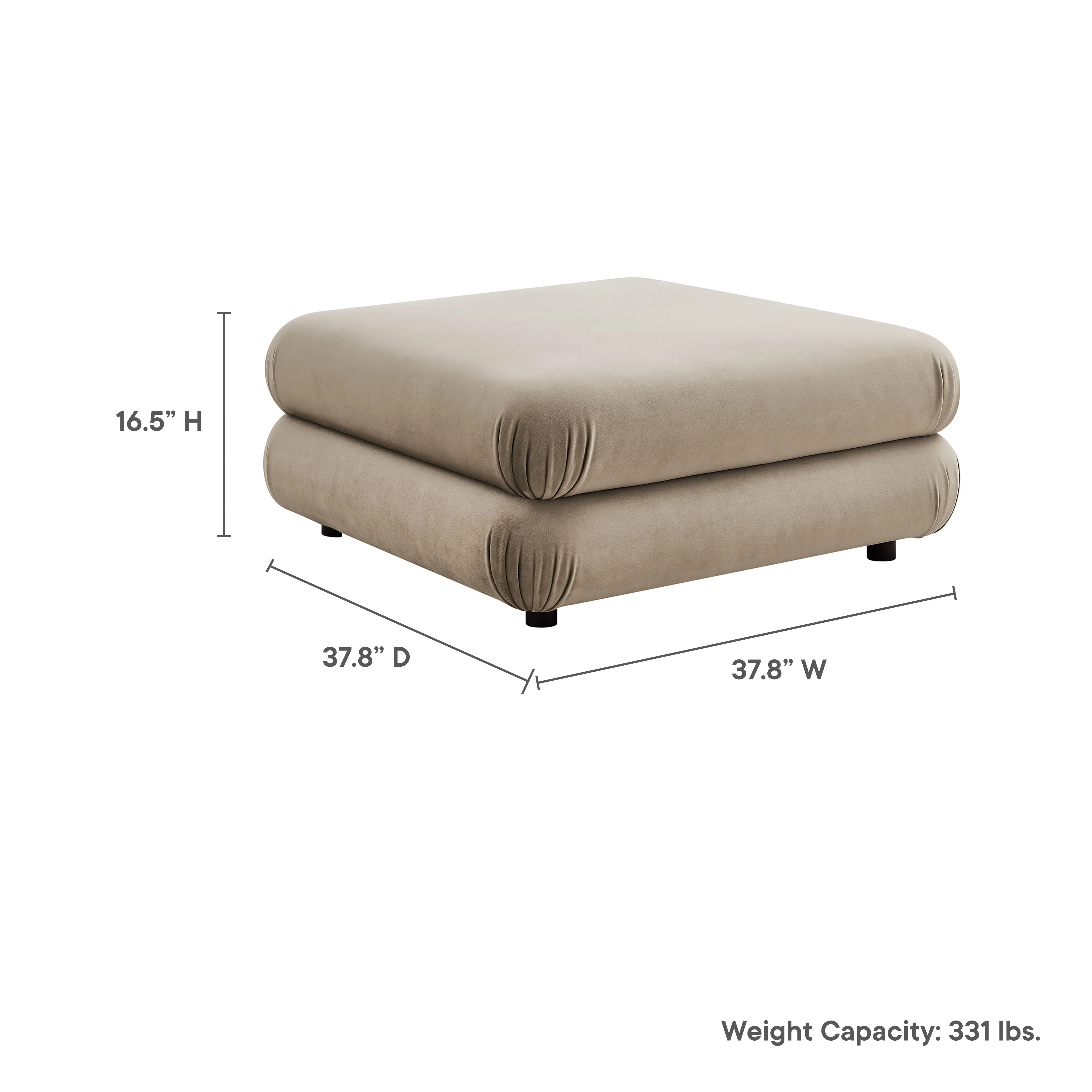 Jubilee Modular Performance Velvet Ottoman by Modway - Image 27