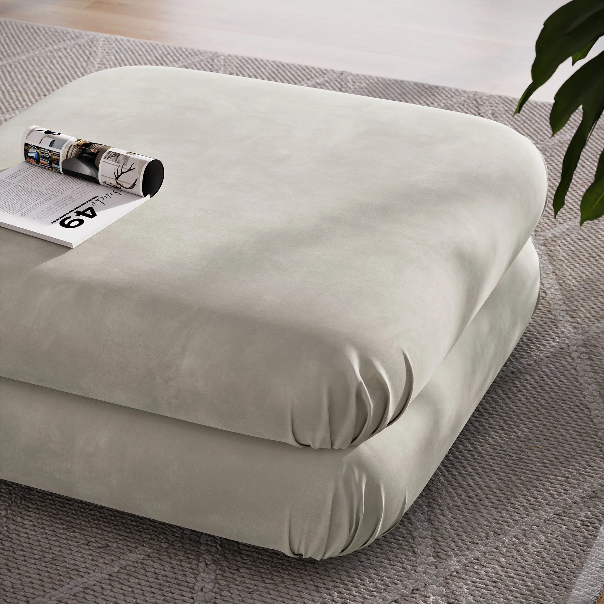Jubilee Modular Performance Velvet Ottoman by Modway - Image 6