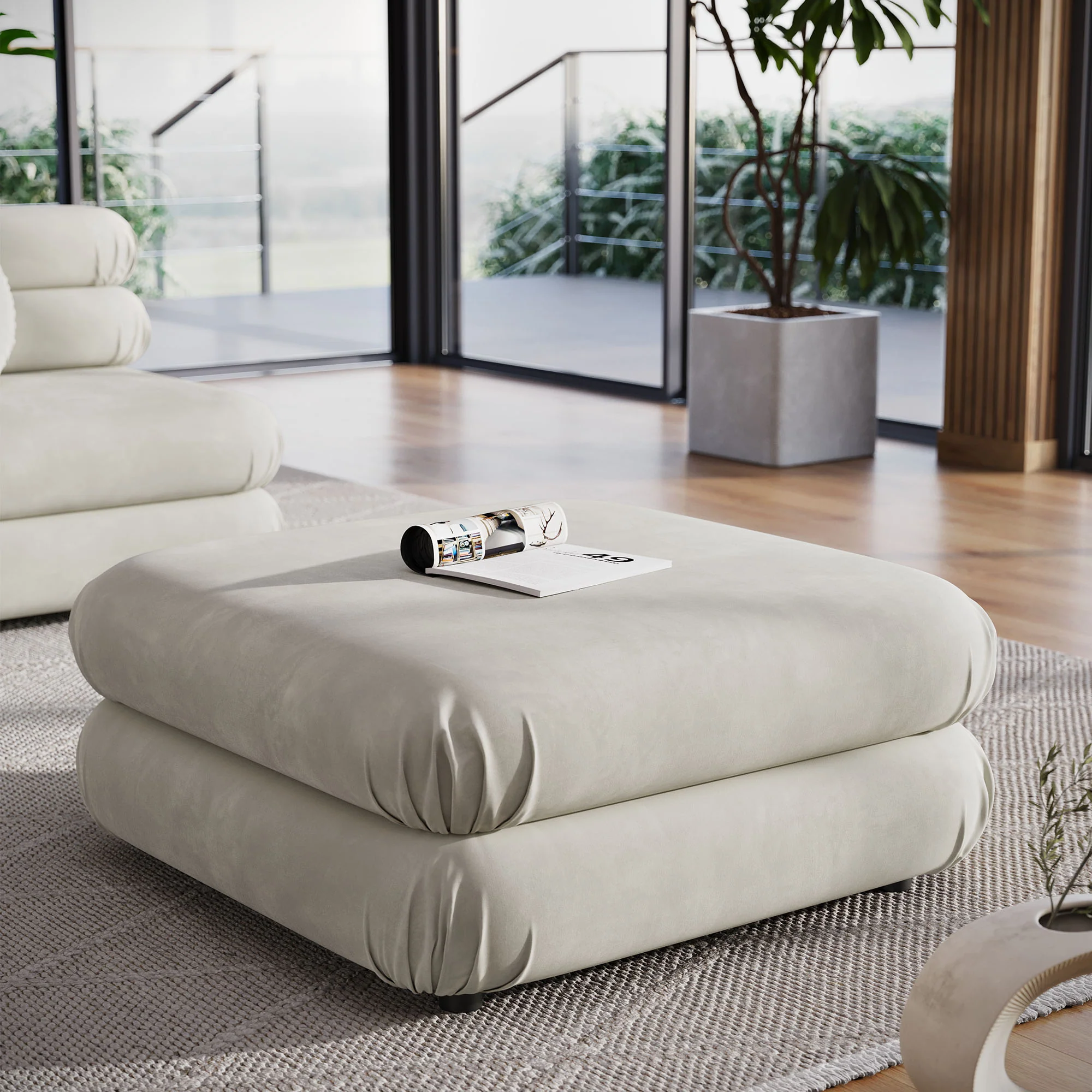 Jubilee Modular Performance Velvet Ottoman by Modway - Image 7