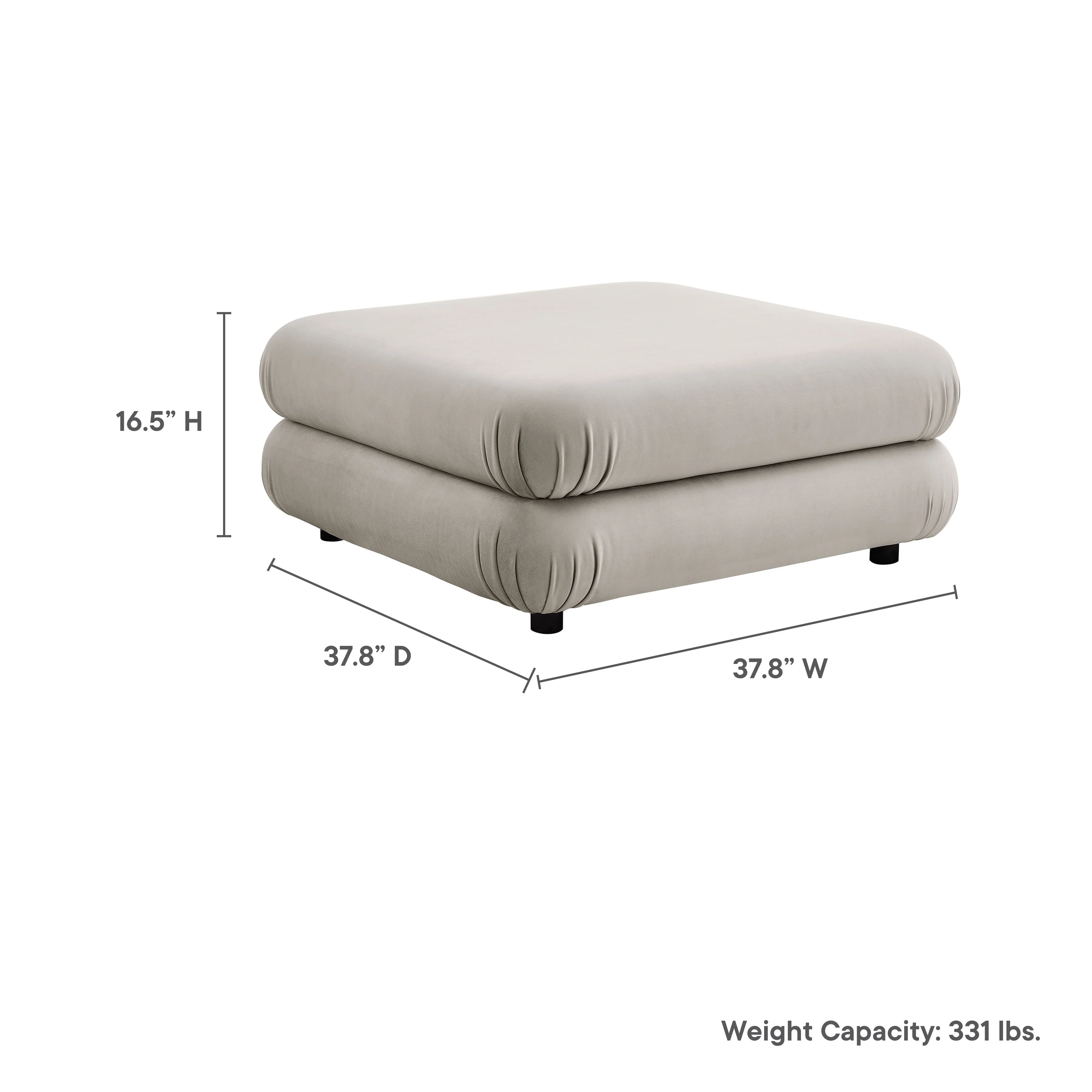Jubilee Modular Performance Velvet Ottoman by Modway - Image 9