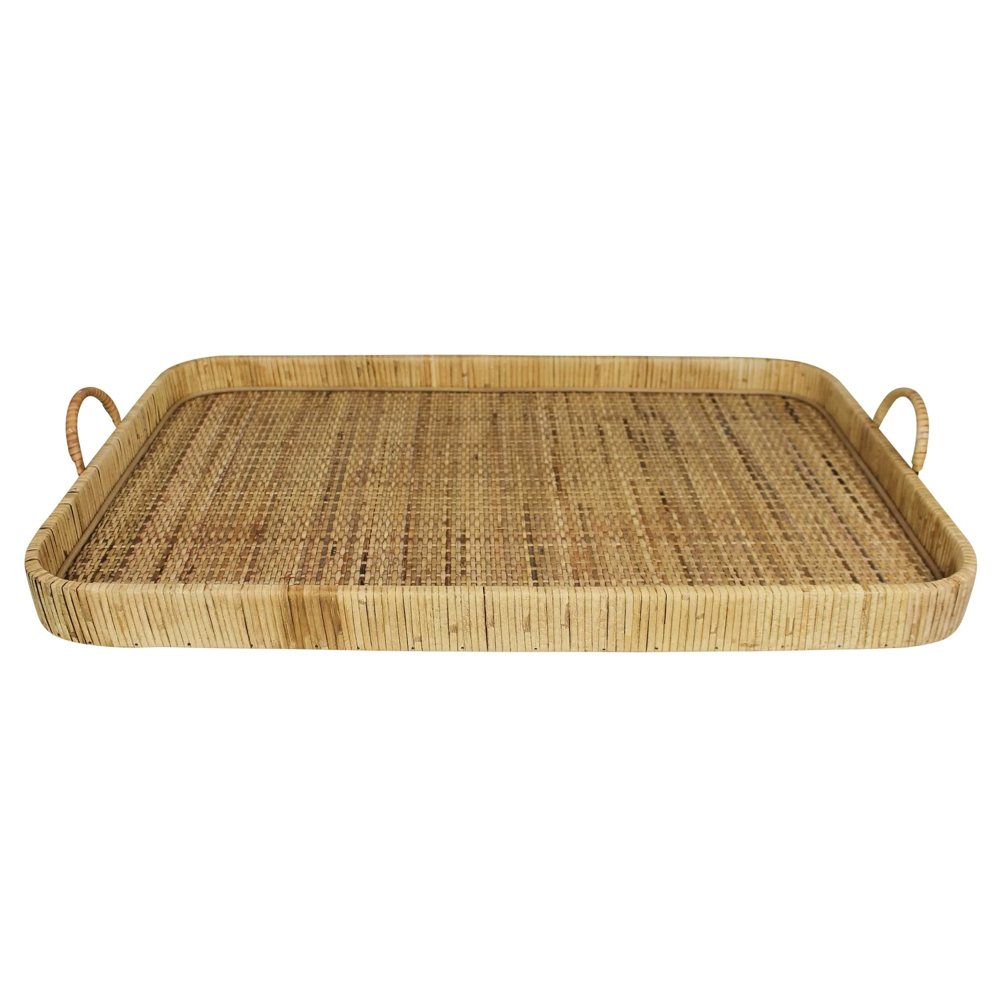 Jumbo Bamboo Rectangular Tray By Homeroots - Image 2