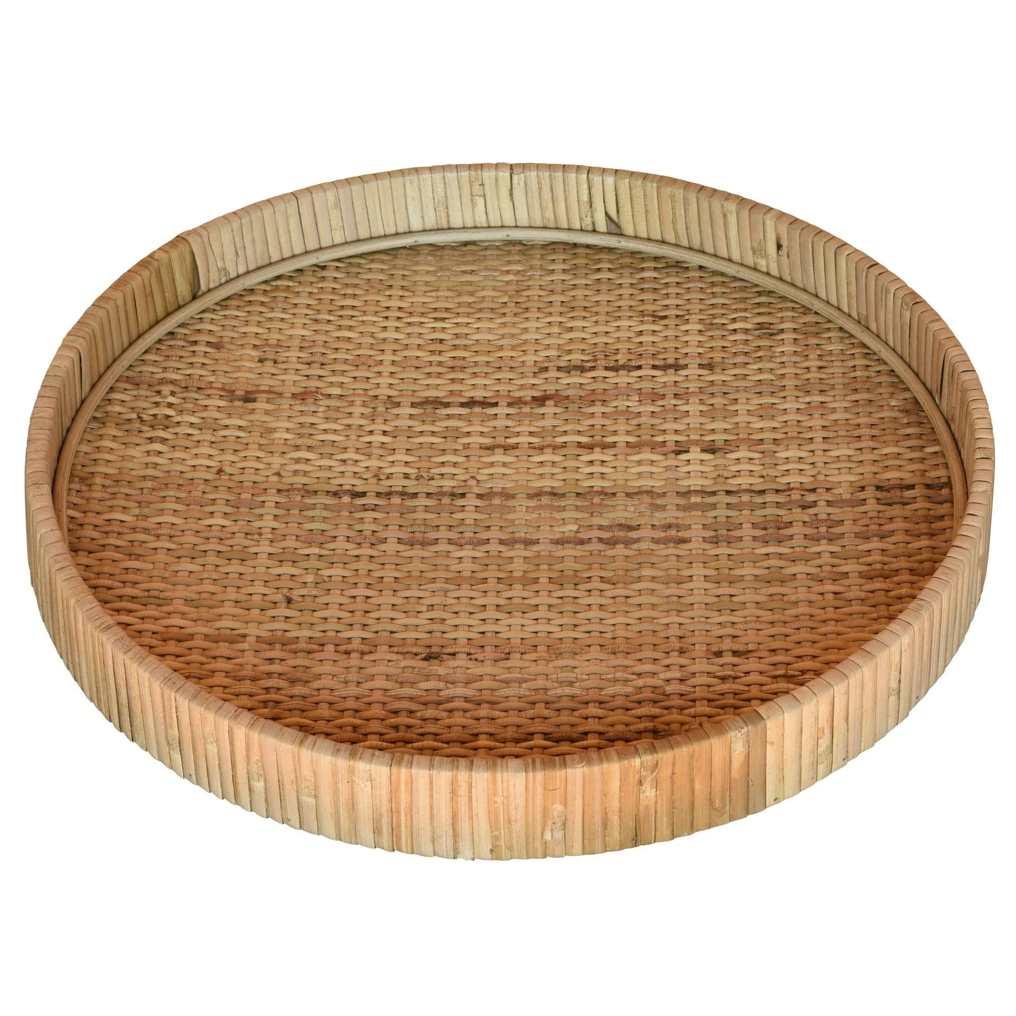 Jumbo Braided Bamboo Round Tray By Homeroots - Image 2