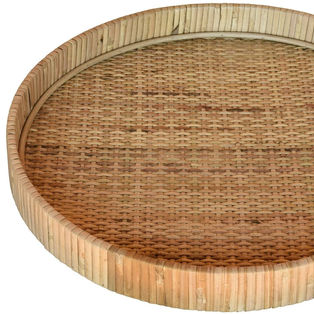 Jumbo Braided Bamboo Round Tray By Homeroots - Image 3