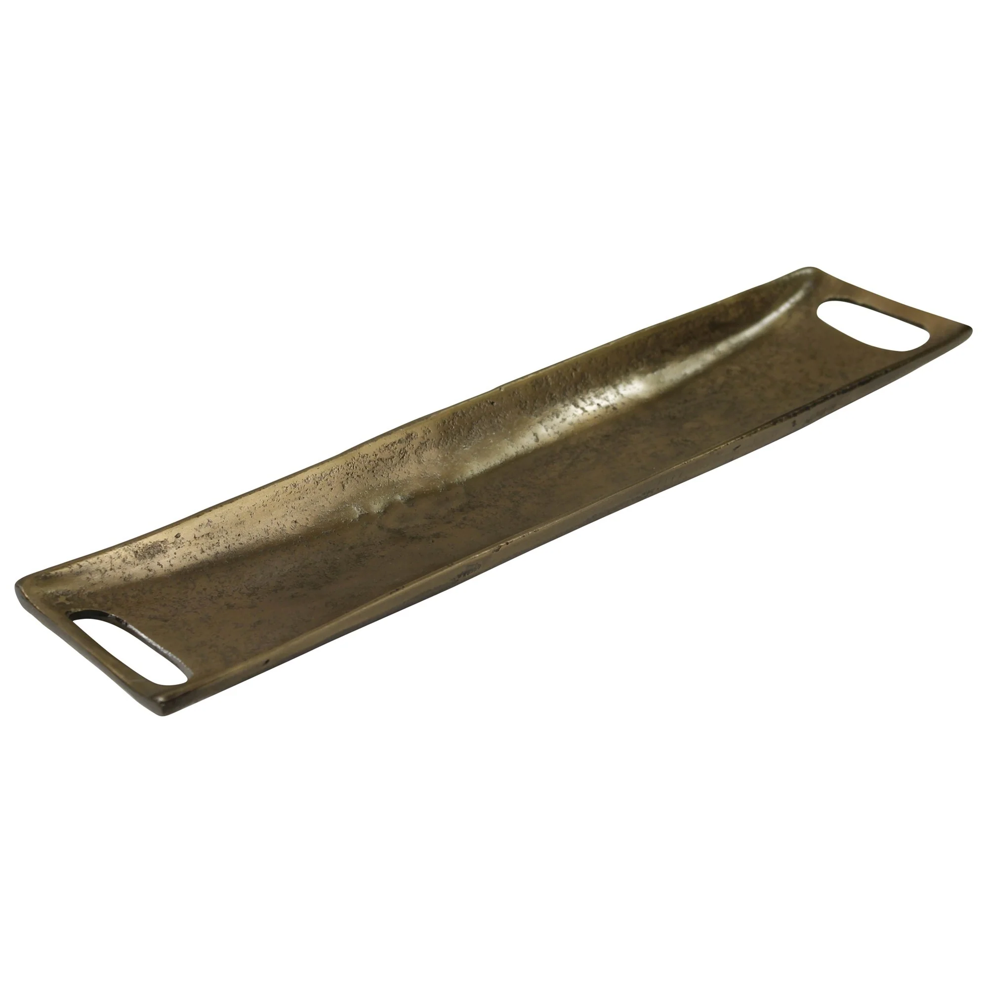 Jumbo Gold Metal Boat Shaped Tray By Homeroots - Image 2