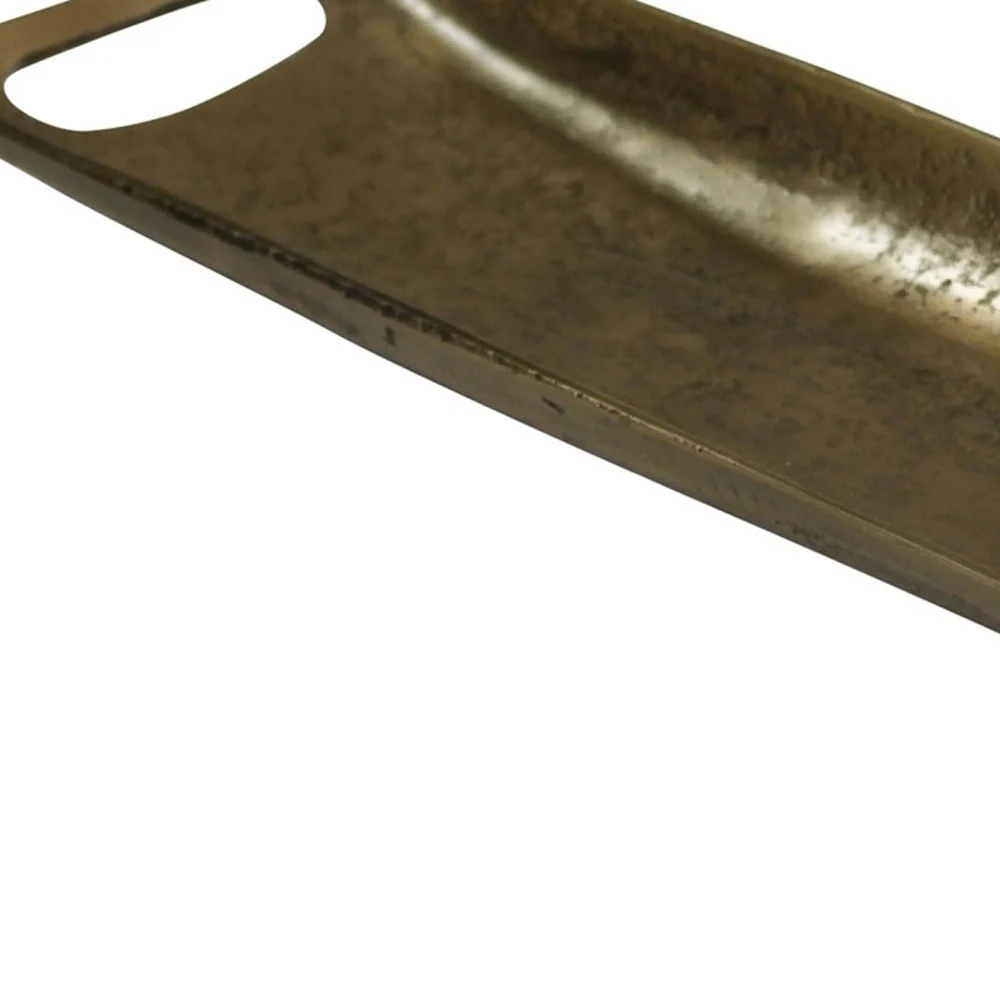 Jumbo Gold Metal Boat Shaped Tray By Homeroots - Image 4