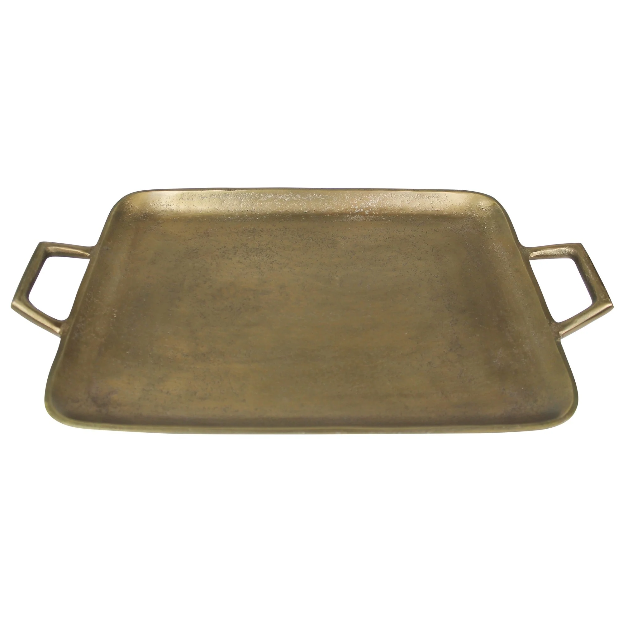 Jumbo Gold Metal Square Tray By Homeroots - Image 2