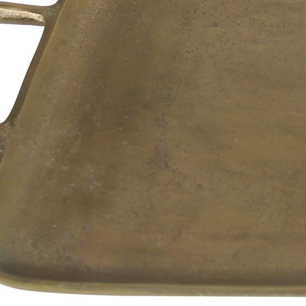Jumbo Gold Metal Square Tray By Homeroots - Image 4