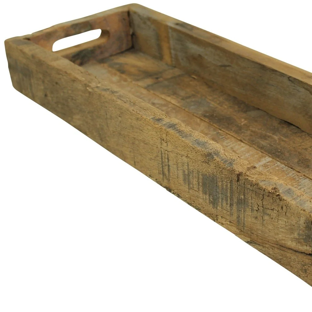 Jumbo Rectangular Wooden Block Serving Tray By Homeroots - Image 3