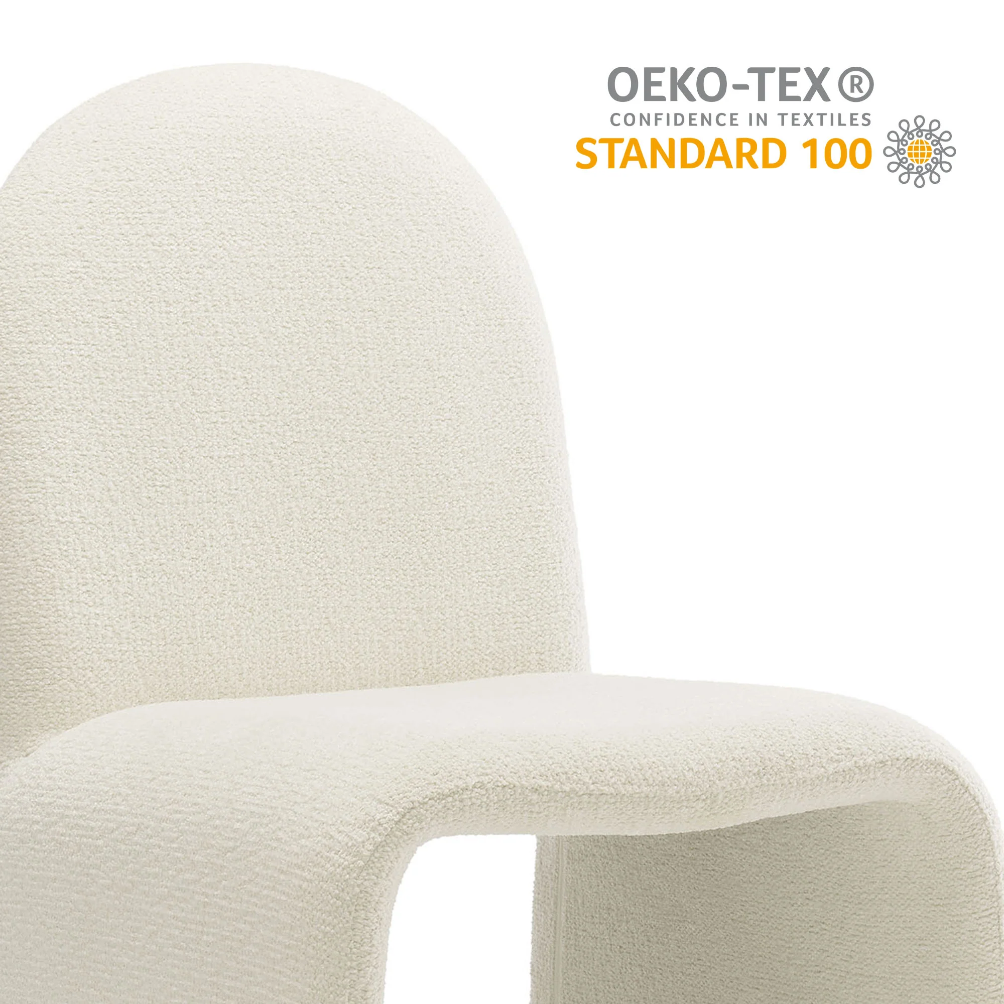 Junia Boucle Upholstered Arch Armless Dining Chair by Modway - Image 10