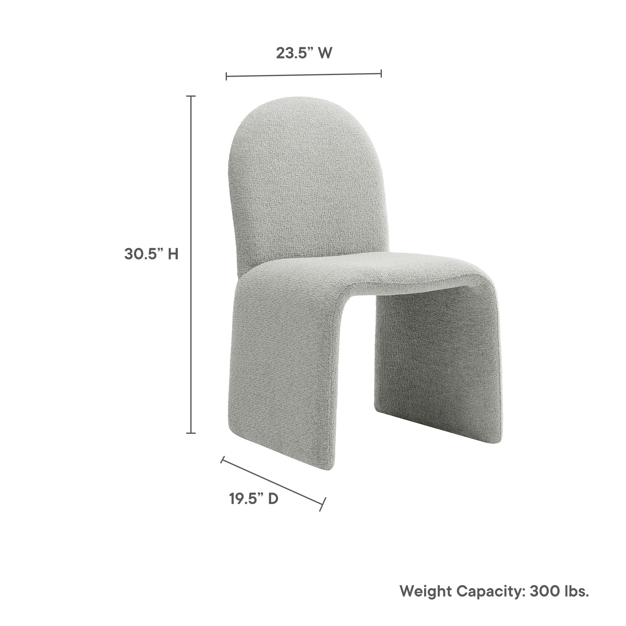 Junia Boucle Upholstered Arch Armless Dining Chair by Modway - Image 19