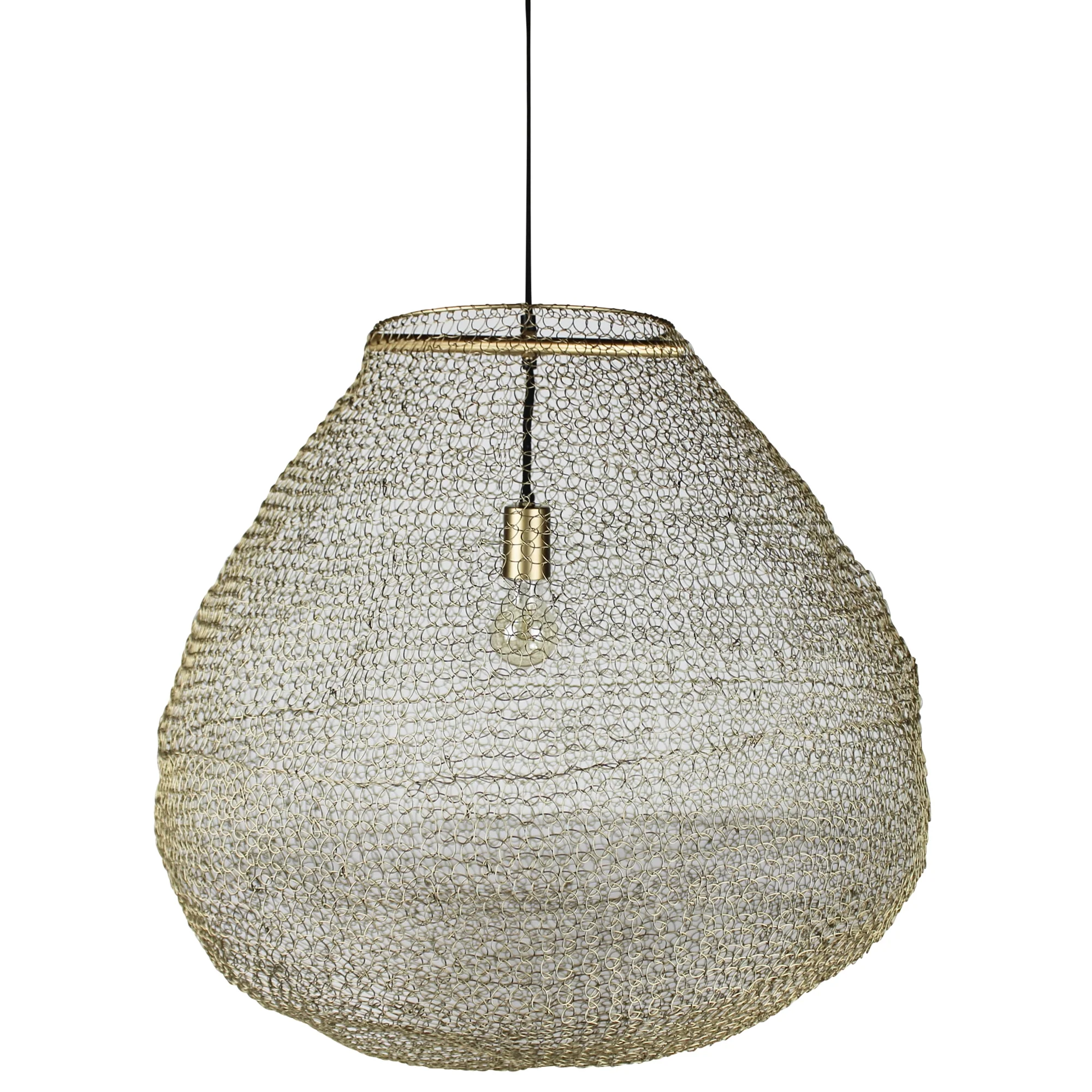 Jupiter Woven Wire Pendant, Gold By HomArt - Image 2