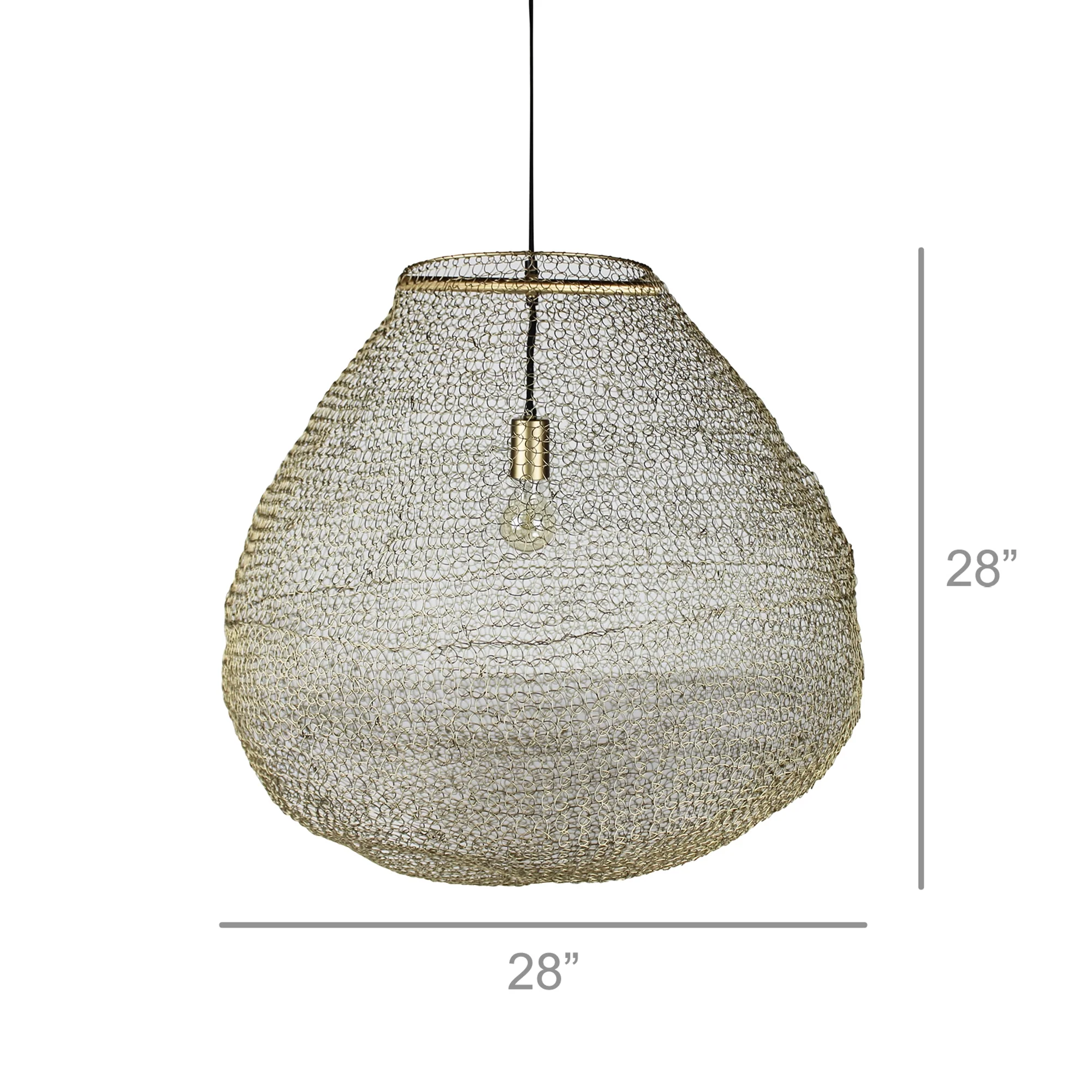 Jupiter Woven Wire Pendant, Gold By HomArt - Image 3