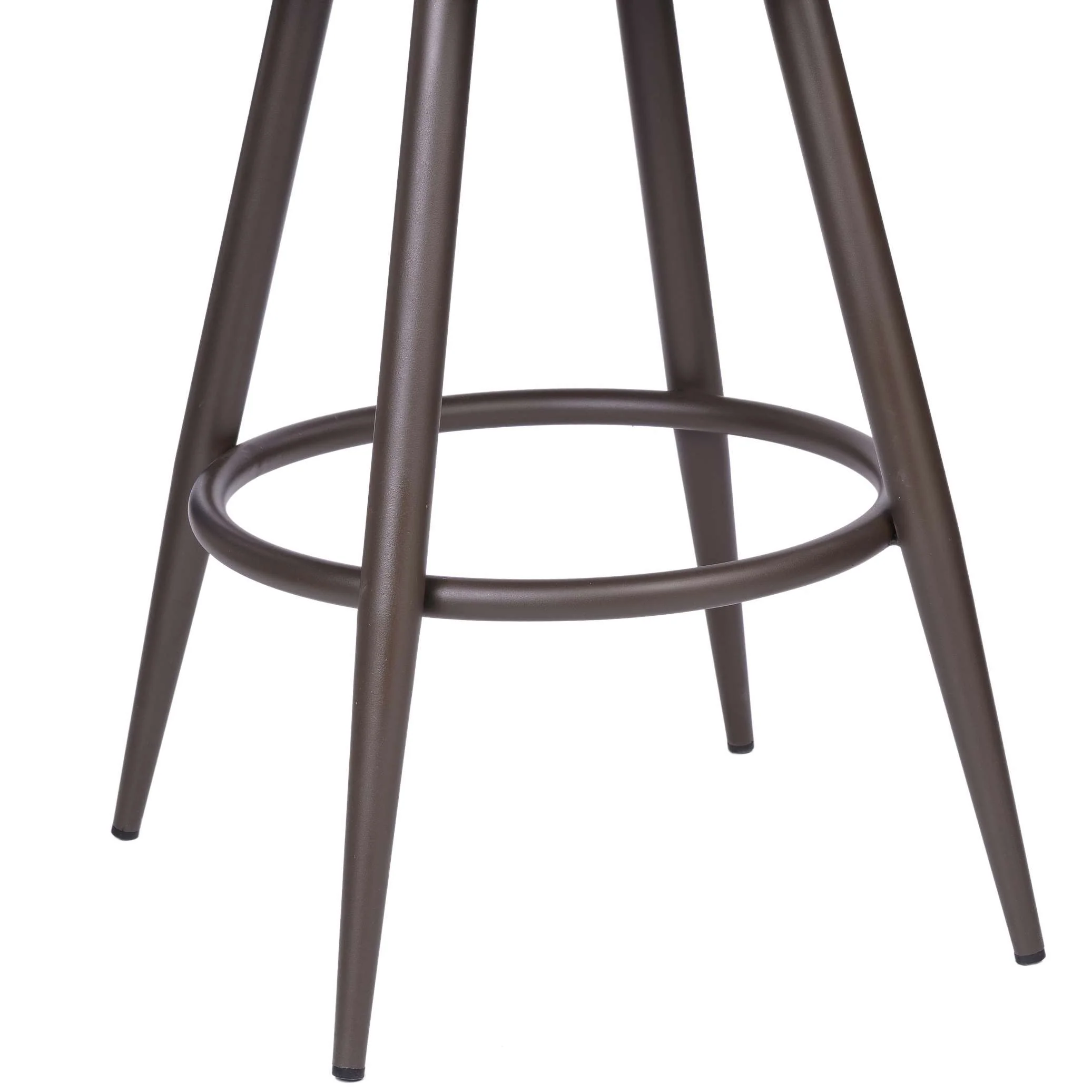 Justin 26" Counter Height Swivel Vintage Brown Faux Leather Bar Stool with Brown Metal Legs By Armen Living - Image 5