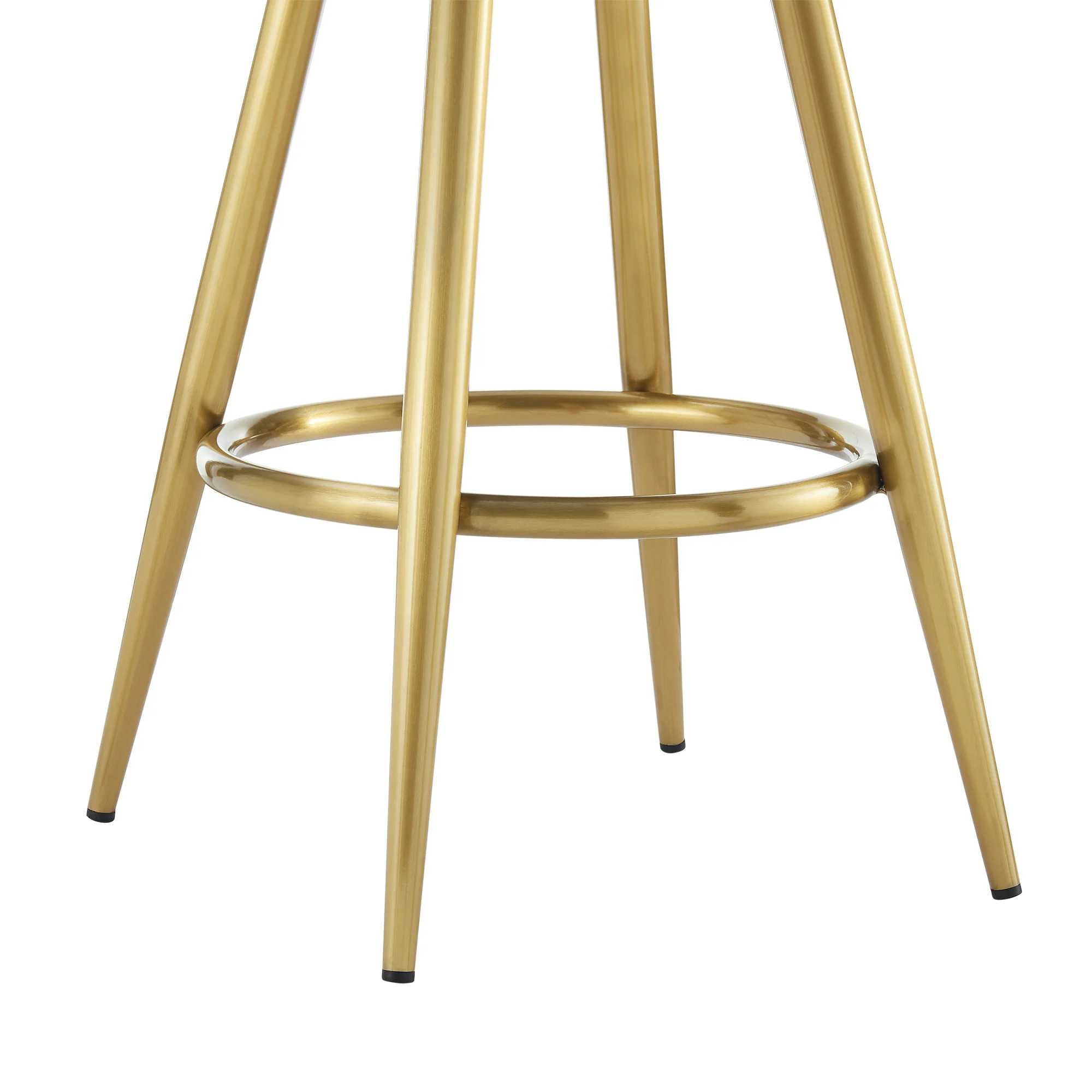 Justin 26" Swivel Counter Stool with Gold Brushed Stainless Steel and Silver Fabric By Armen Living - Image 8