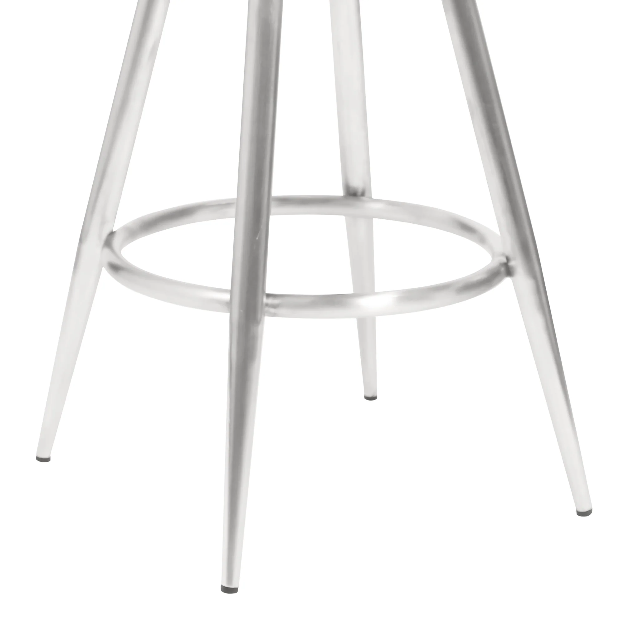 Justin 30" Bar Height Swivel Vintage Gray Faux Leather Bar Stool with Brushed Stainless Steel Legs By Armen Living - Image 6