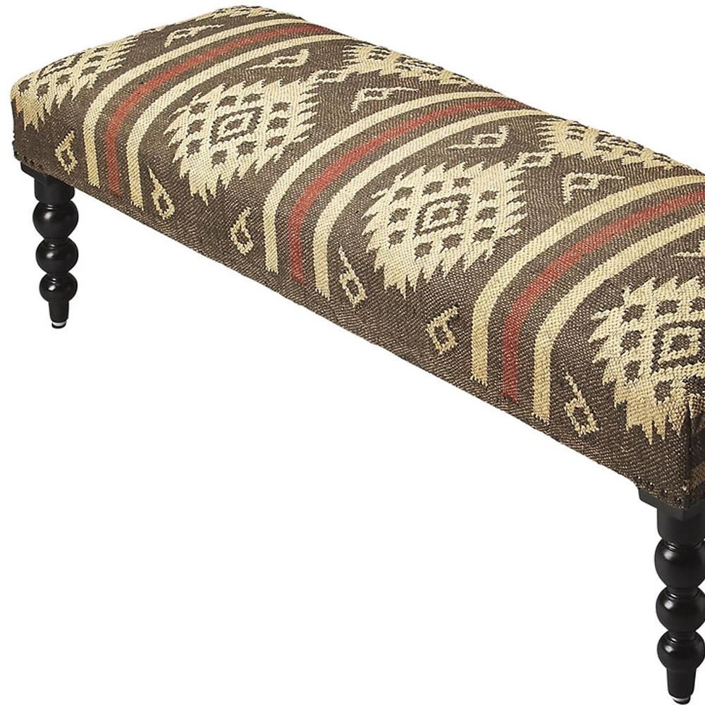 Jute Upholstered Bench By Homeroots - Image 3