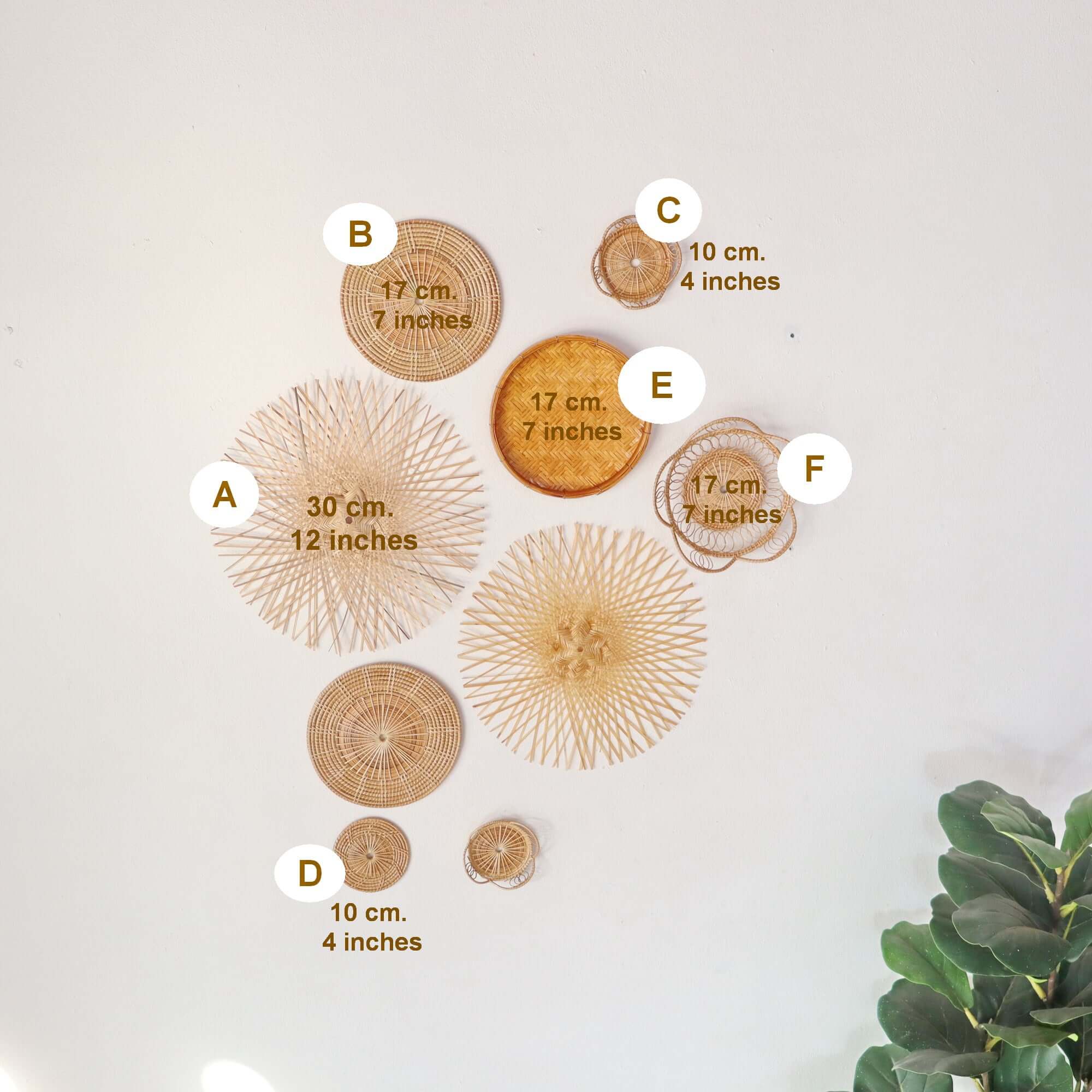 Ka Tin - Bamboo Wall Hanging Set Of 9 By Thaihome - Image 2
