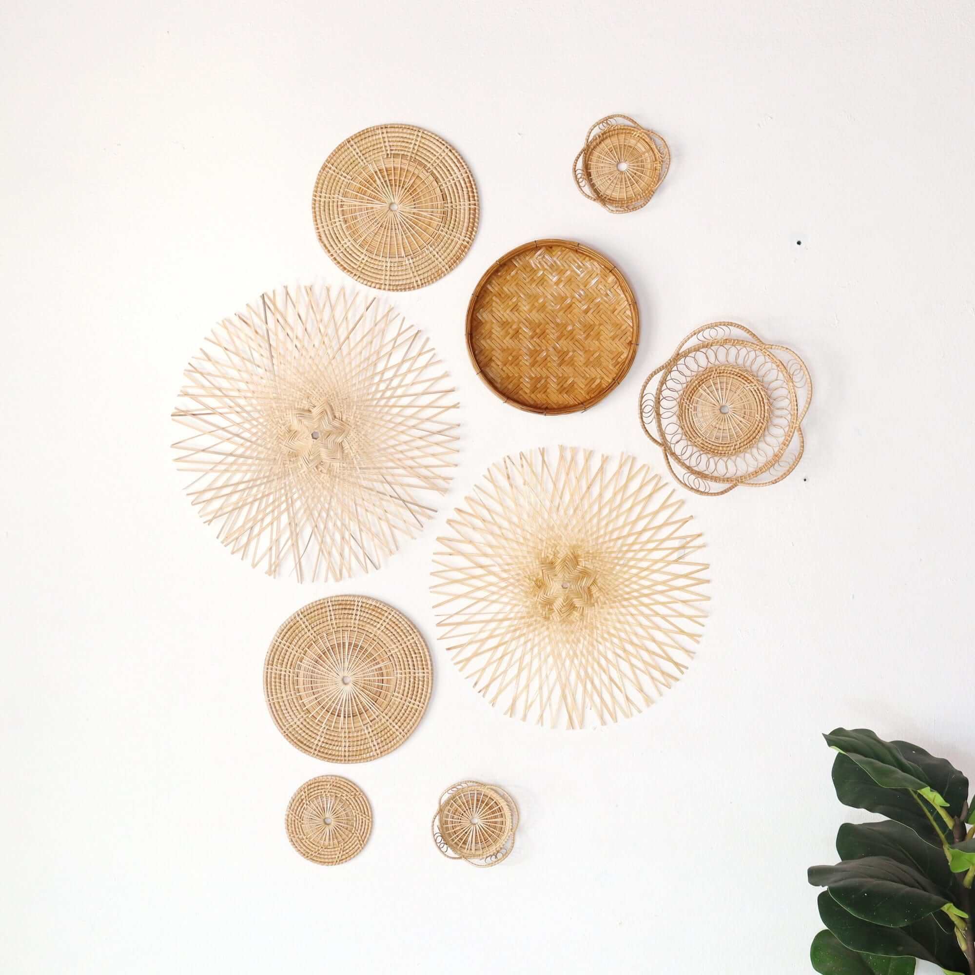 Ka Tin - Bamboo Wall Hanging Set Of 9 By Thaihome - Image 3