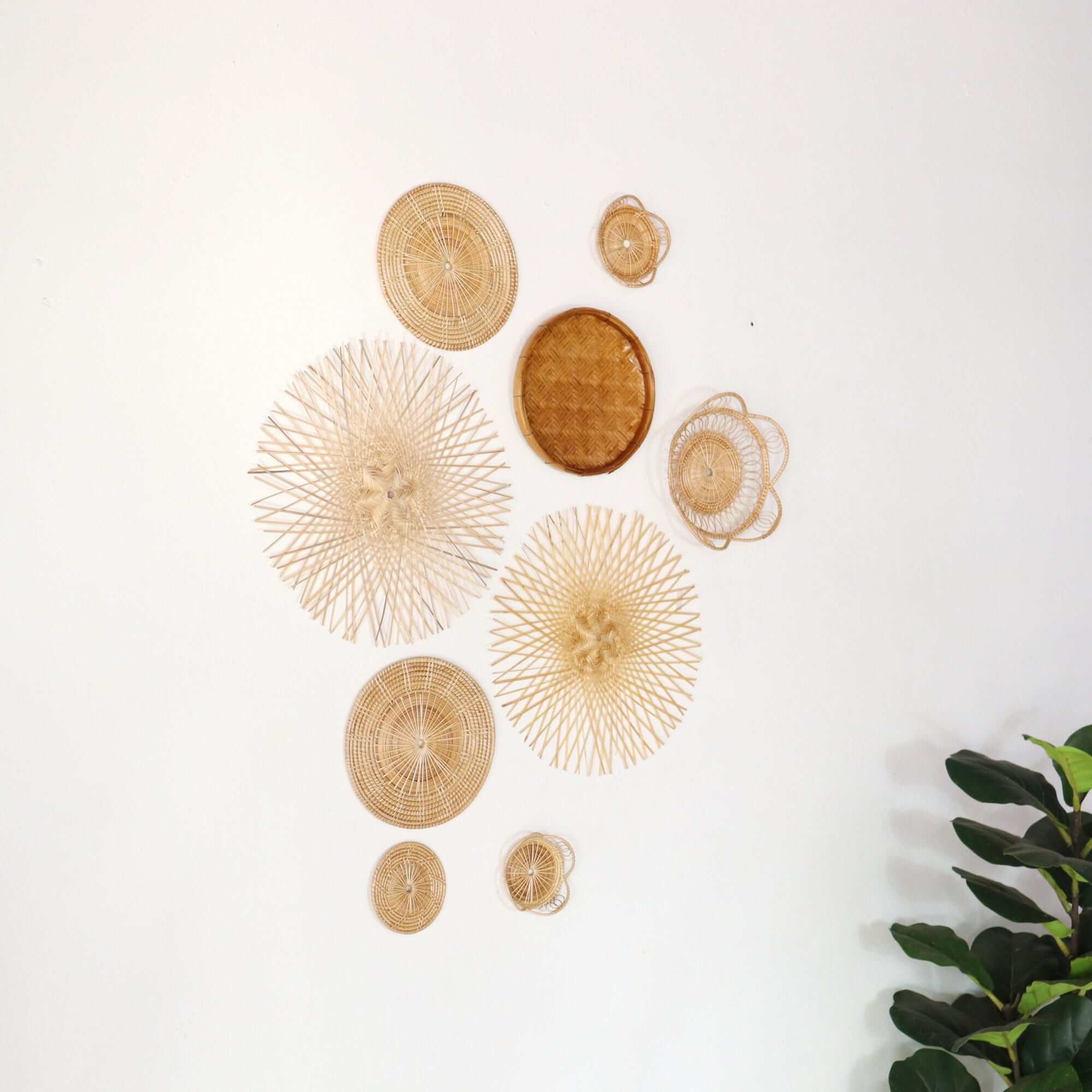 Ka Tin - Bamboo Wall Hanging Set Of 9 By Thaihome - Image 4